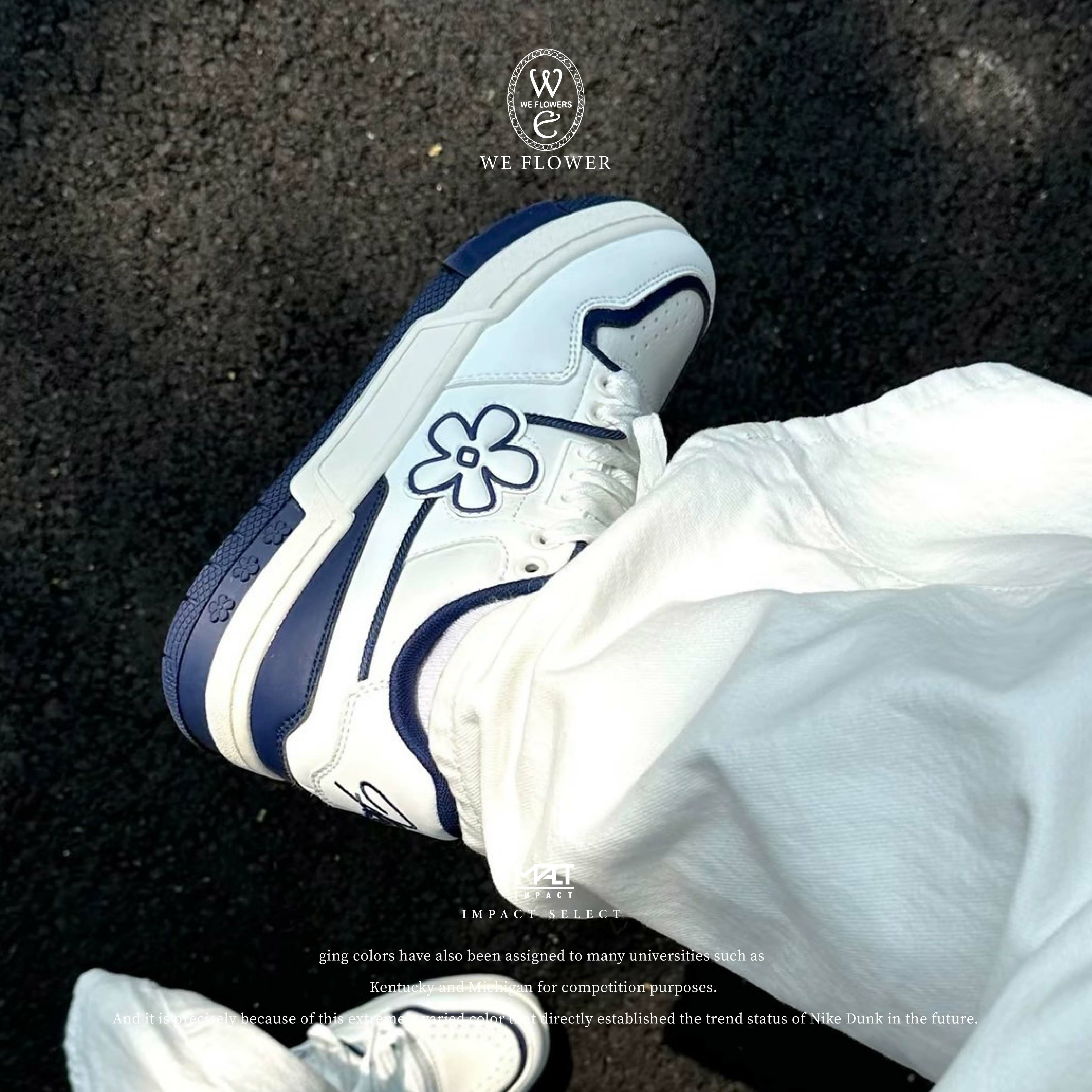 WE FLOWER 小花鞋 x 藝術家聯名 美式藍 WF001-5