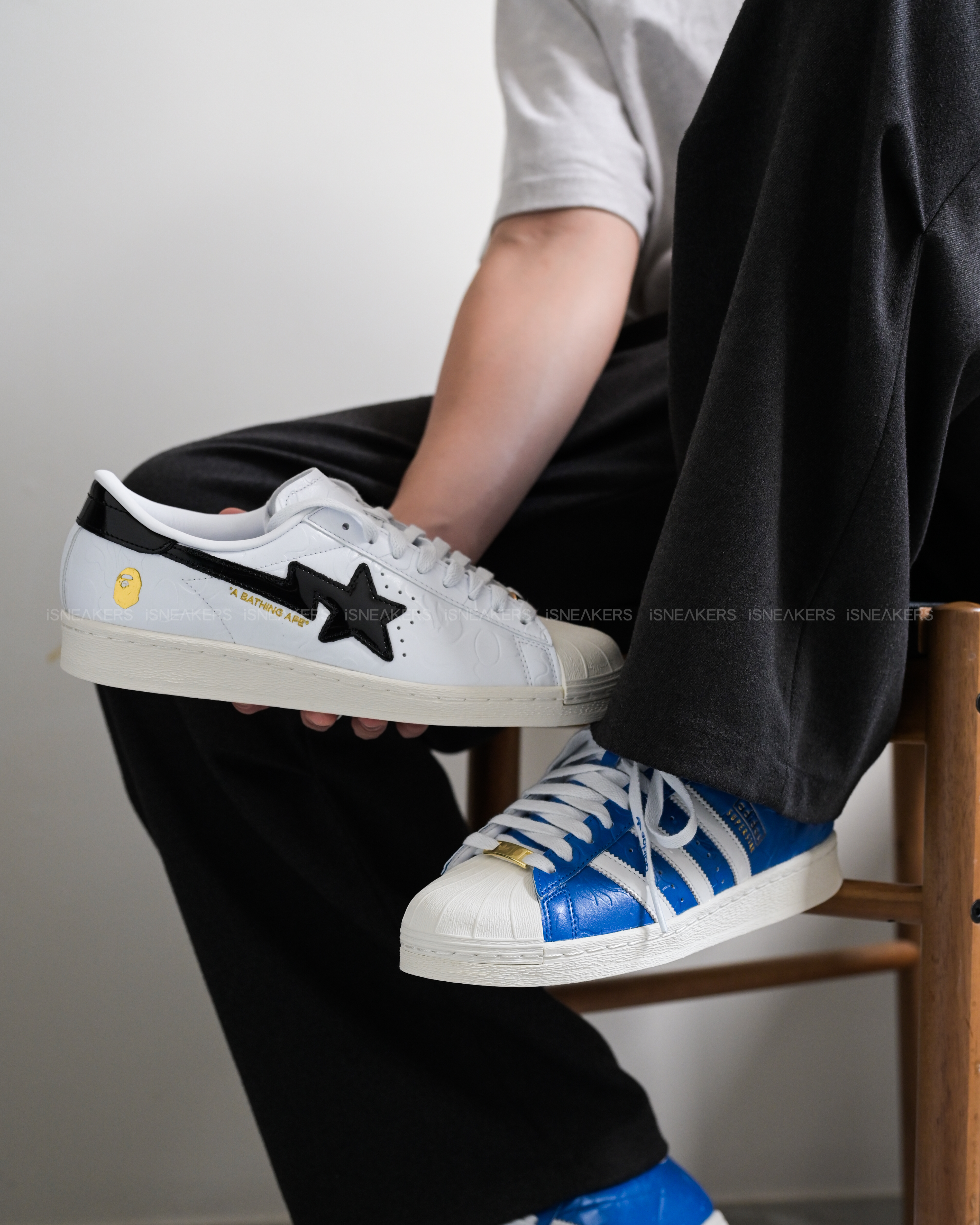 iSNEAKERS｜BAPE x Adidas Superstar Vintage "Blue White" 藍白 JR2702 "White Black" 黑白 JR2701