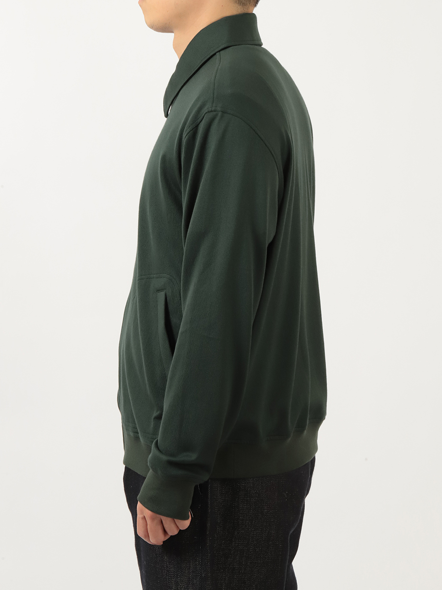 Cale Triple Twist Cotton Jersey Zip Jacket Dark Green
