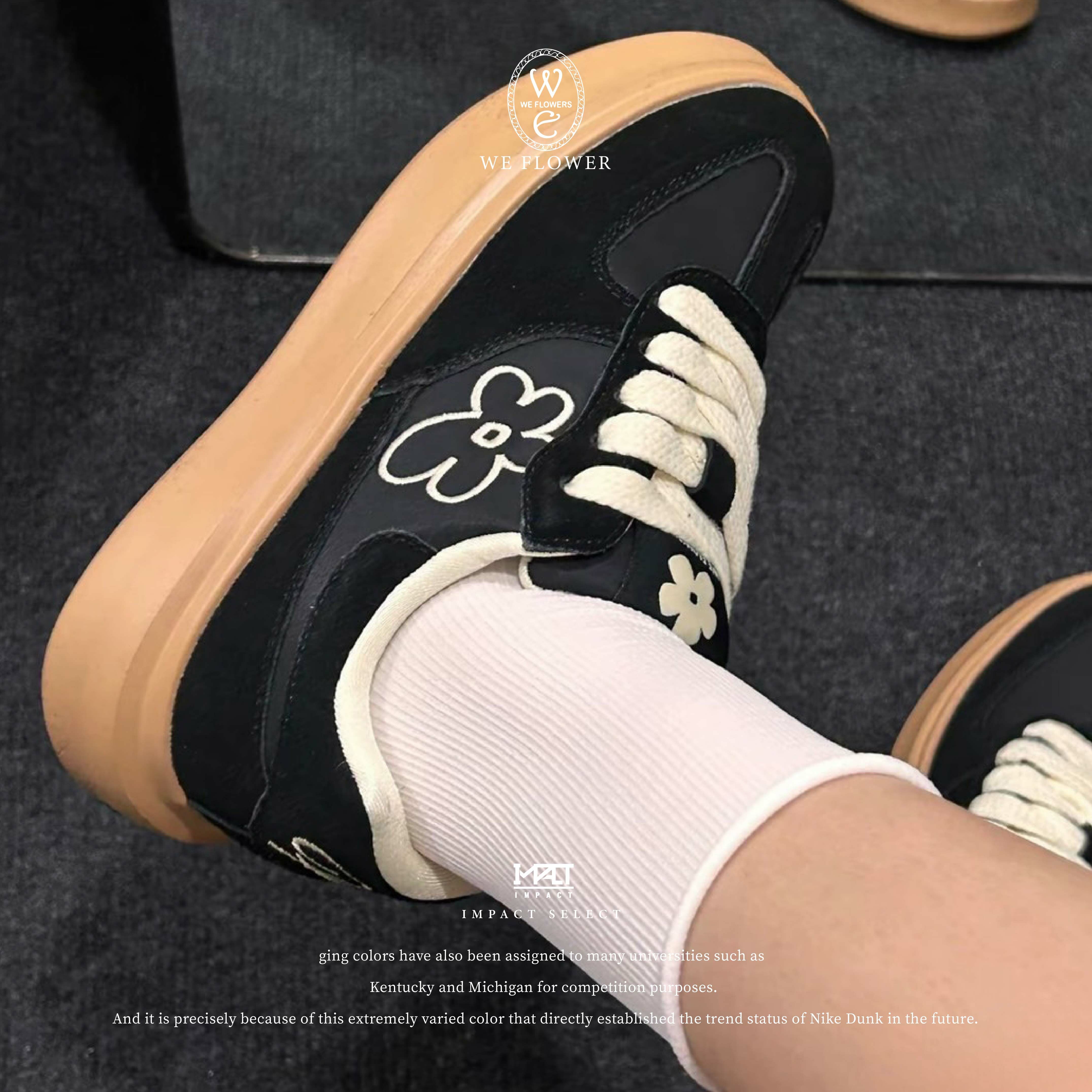 WE FLOWER 小花鞋 德訓鞋 復古黑 WF002-1