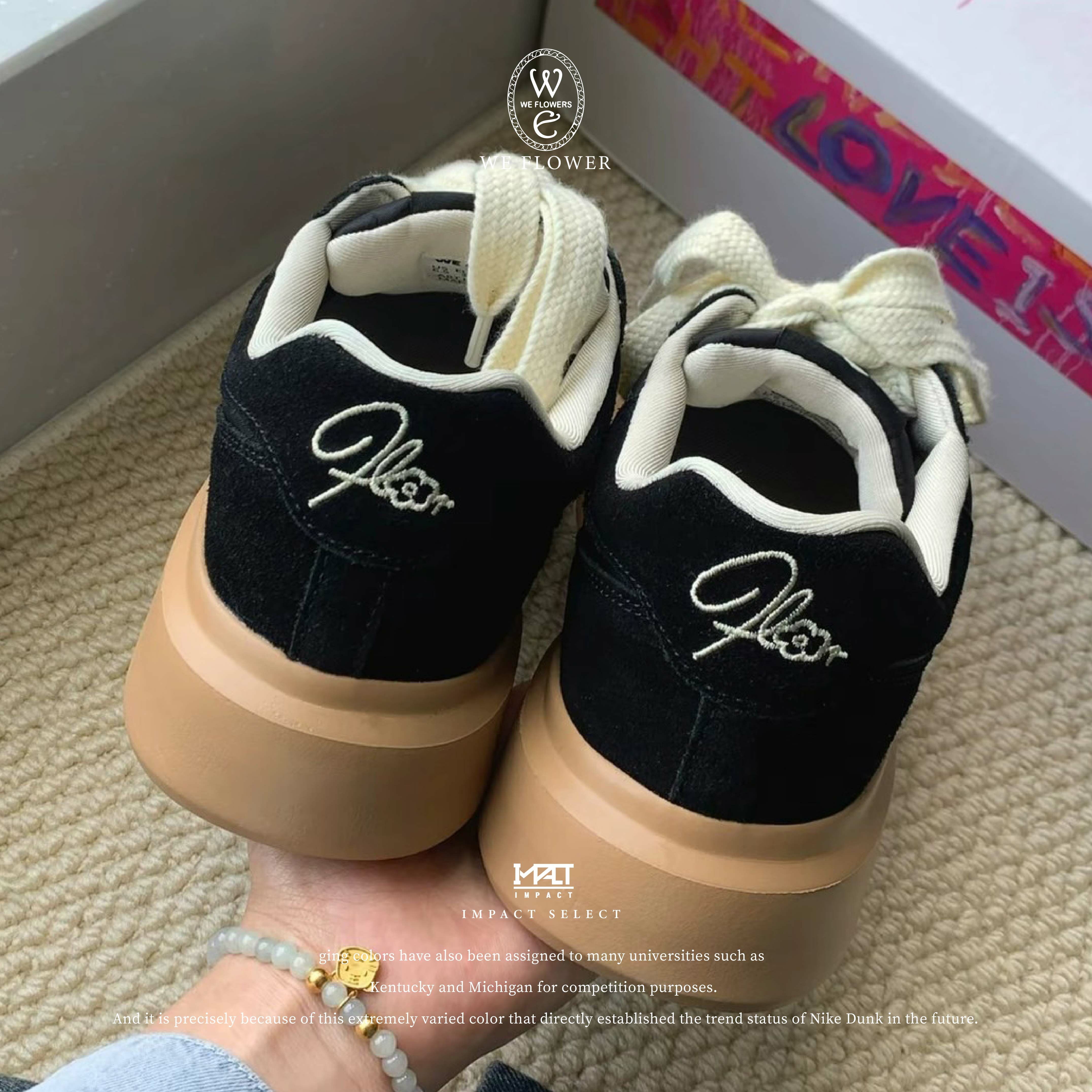 WE FLOWER 小花鞋 德訓鞋 復古黑 WF002-1