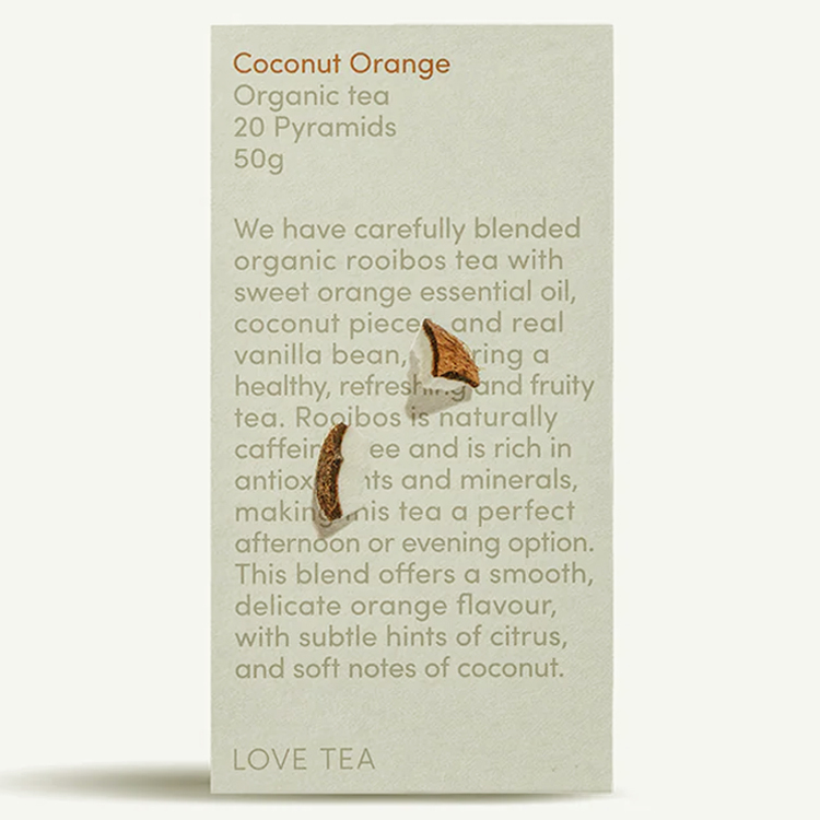 有機茶葉茶包椰子+橙味 x 20