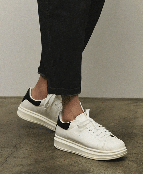 厚底增高皮革休閒運動鞋