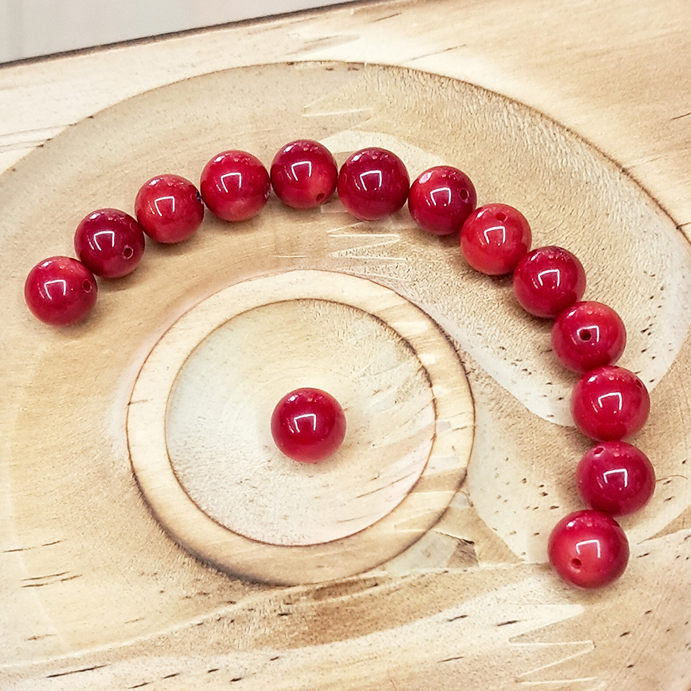 海竹珊瑚 圓珠 直徑0.8公分 2顆【十方】144623