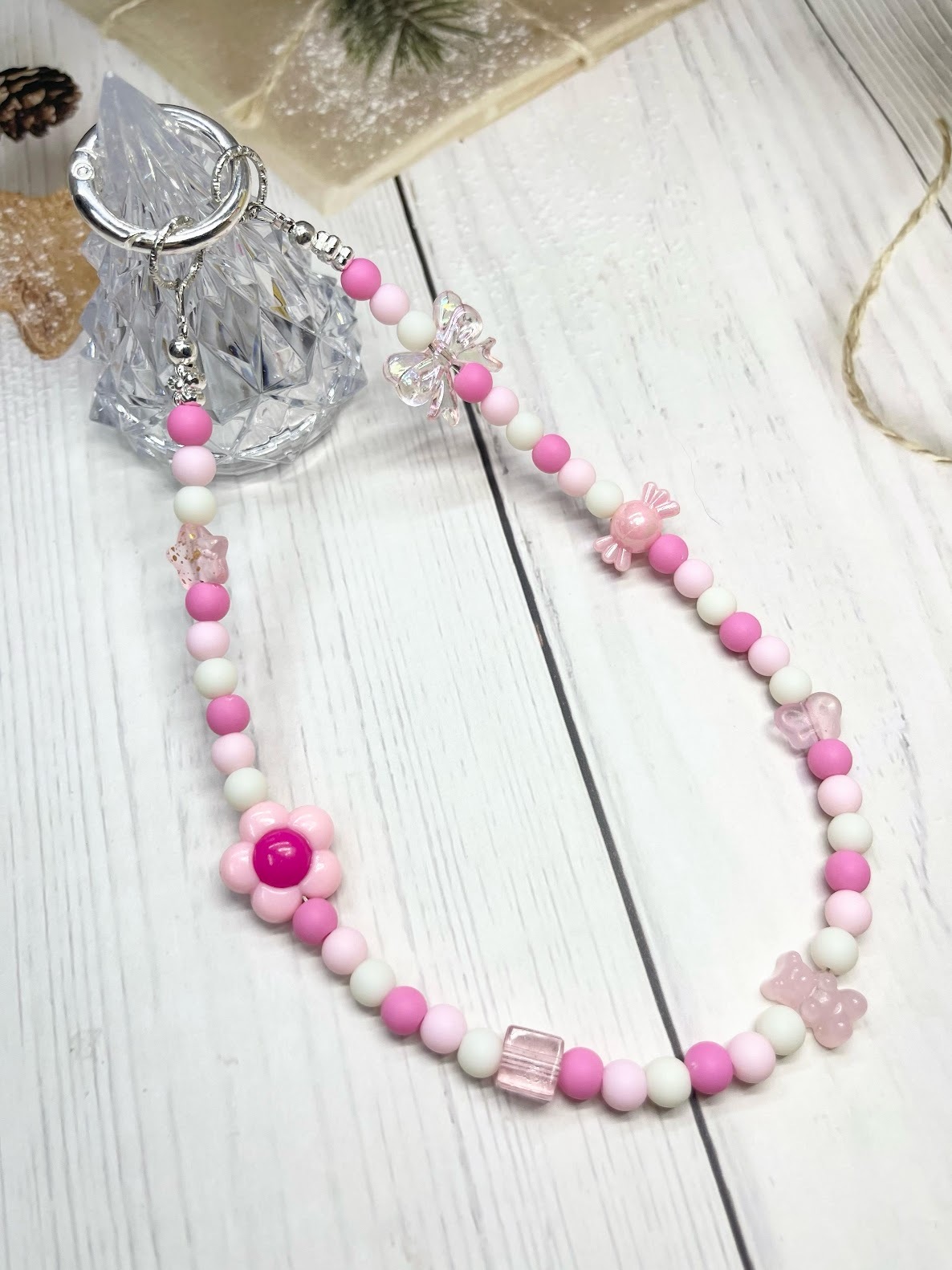 🌟粉紅色小珠🌟手工串珠掛飾