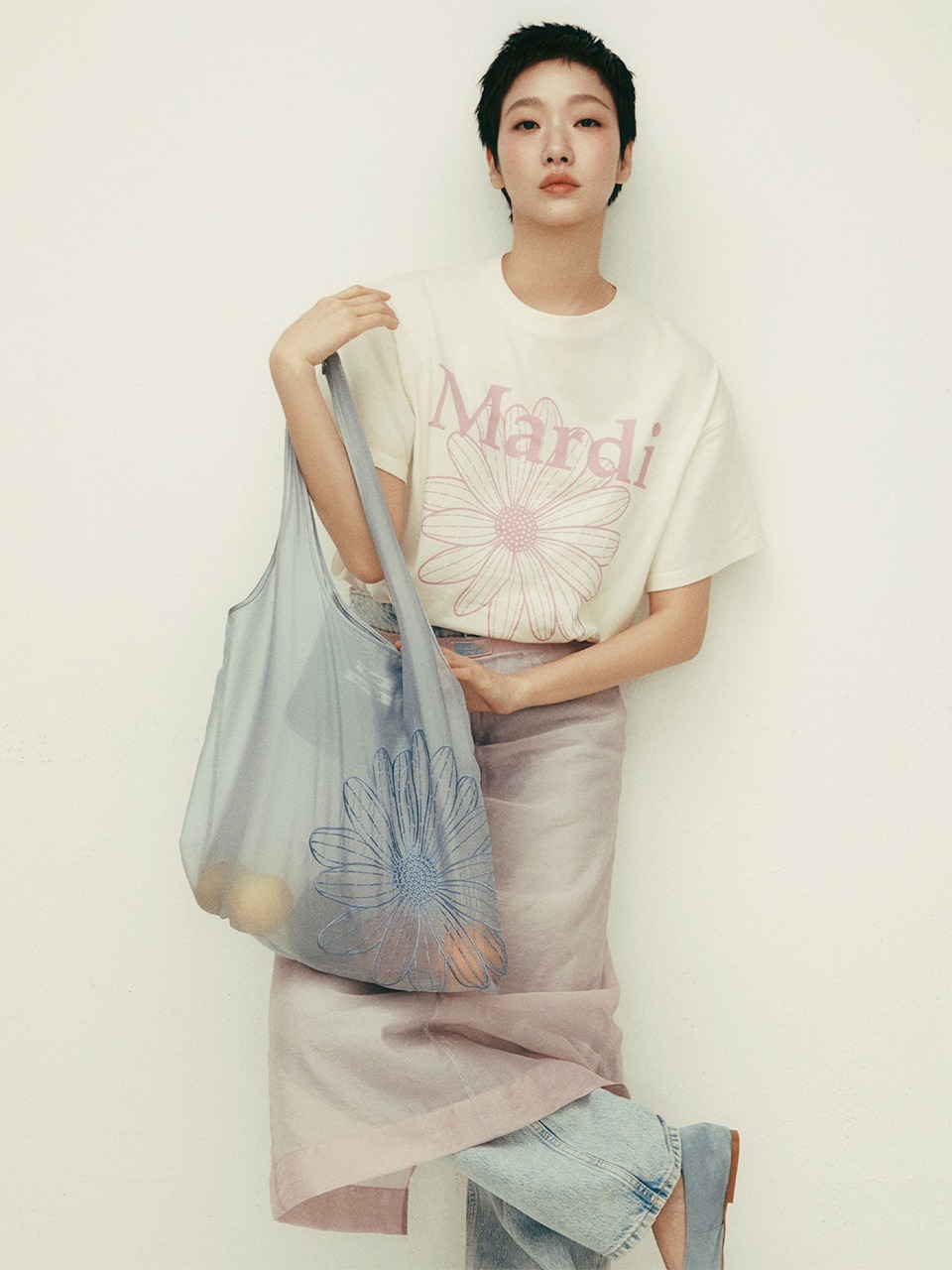 CANVAS BAG FLOWER DU MARDI_OLIVE SKY main image 1