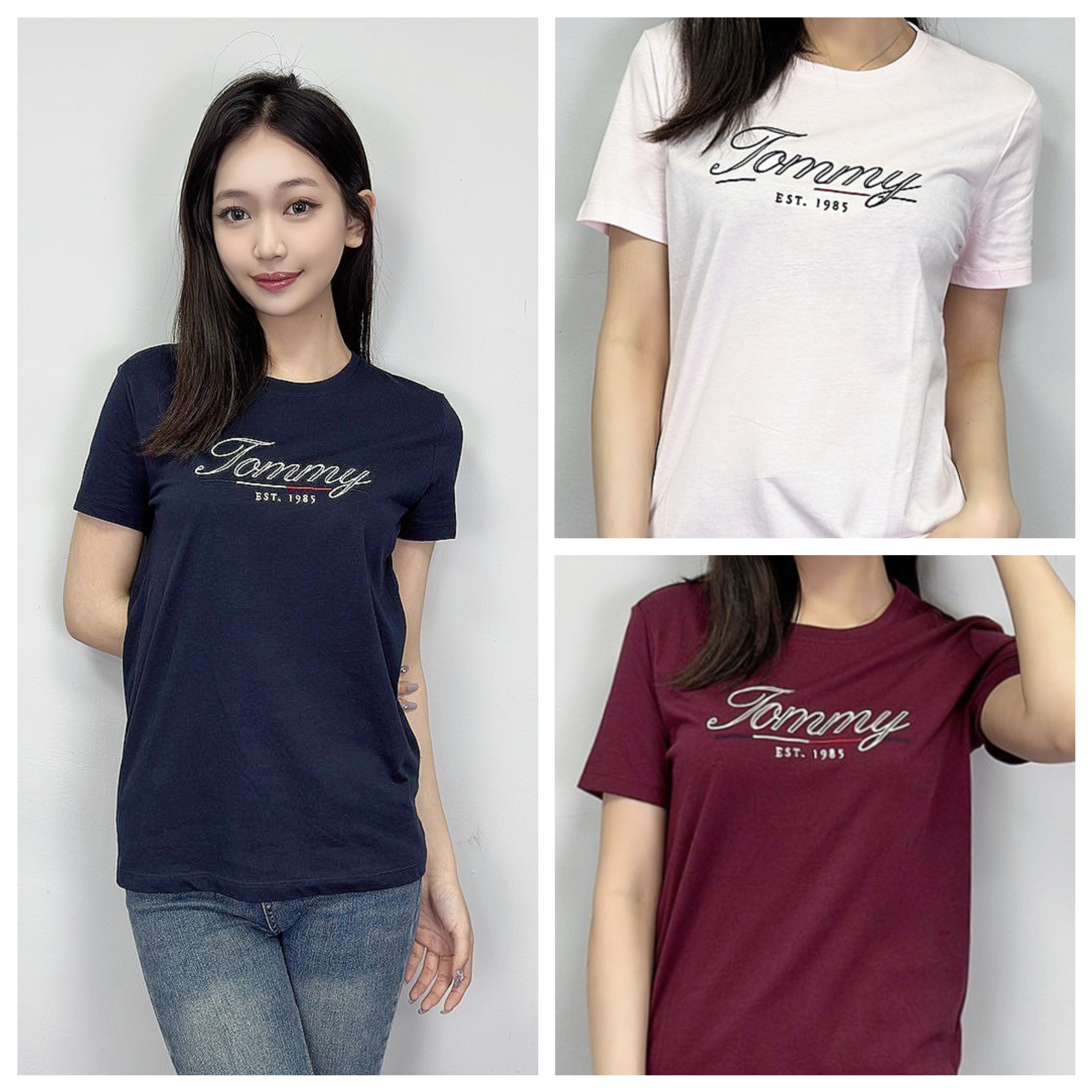 Tommy Hilfiger 女款 電繡草寫鏤空字母 短袖上衣 短T