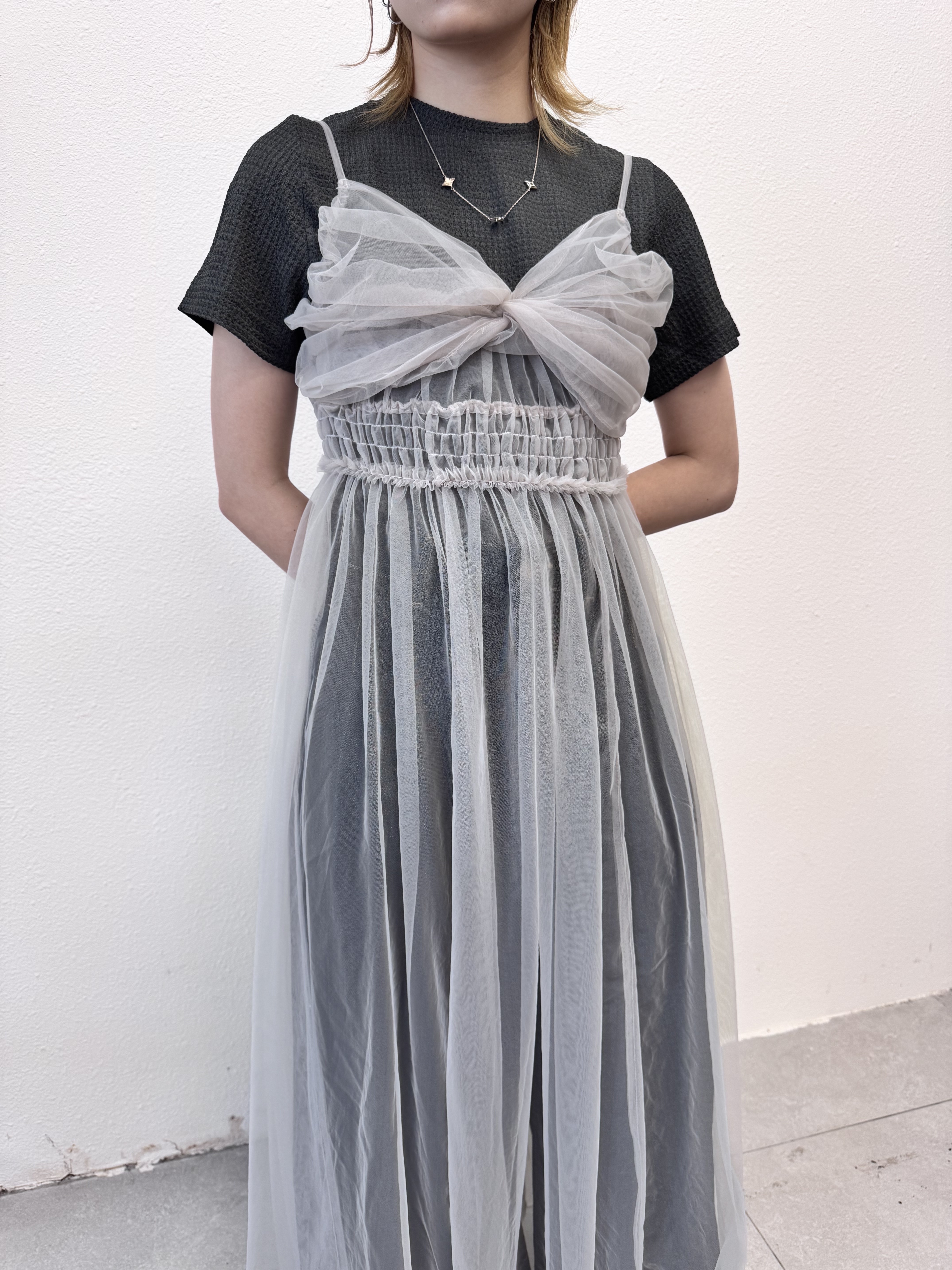 甜酷都可以 ～ 立體剪裁吊帶紗裙 - OP52605