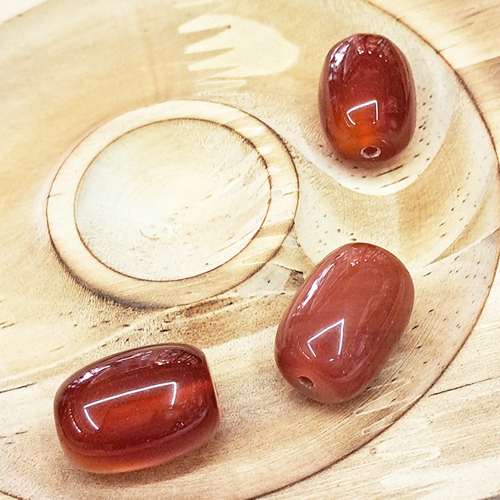 桶型 紅玉髓珠 1顆 【十方】144230