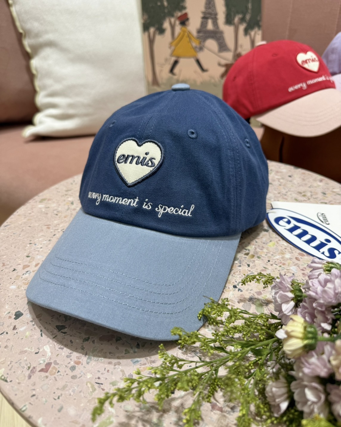 Emis拼色愛心標Logo棒球帽(現貨3色)
