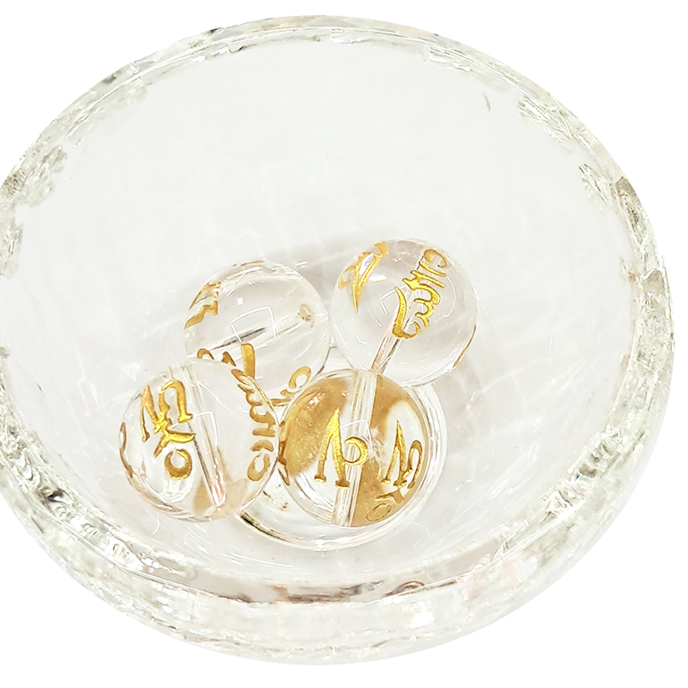 六字真言{水晶}珠14mm 1顆【十方】144418