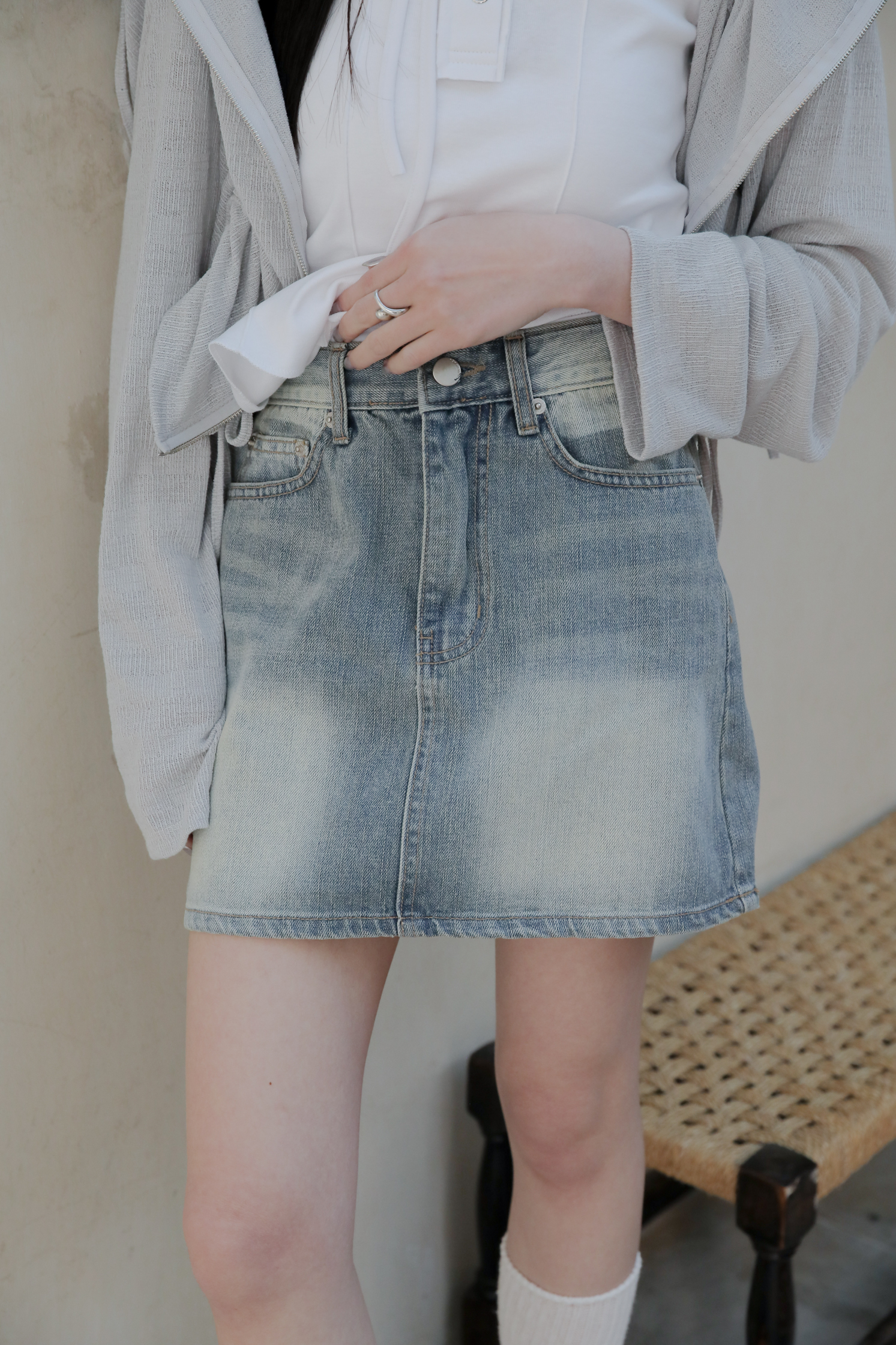 Vintage Washing Short Skirt #短裙