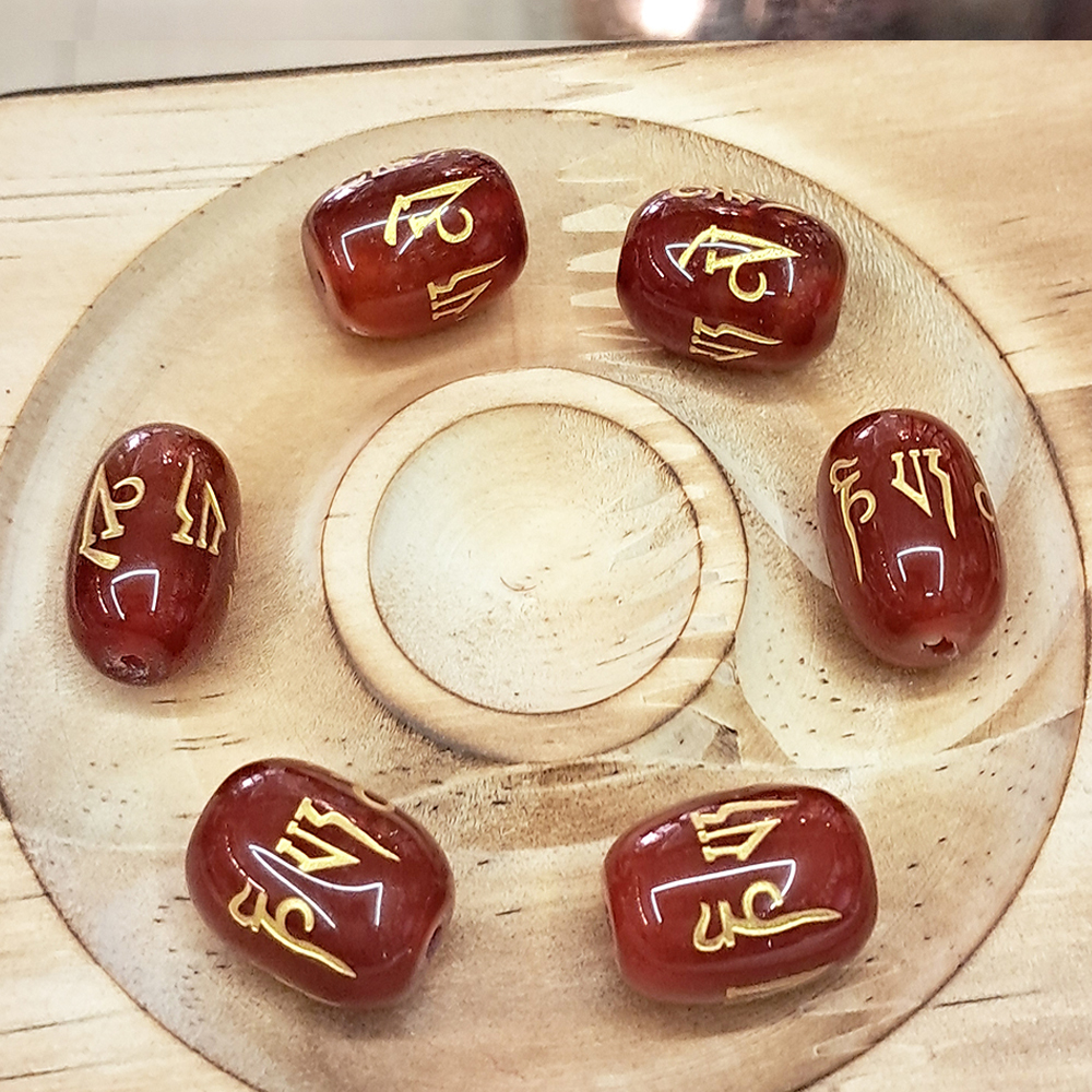 六字真言{紅玉髓}珠1.7*1.3公分1顆【十方】144421