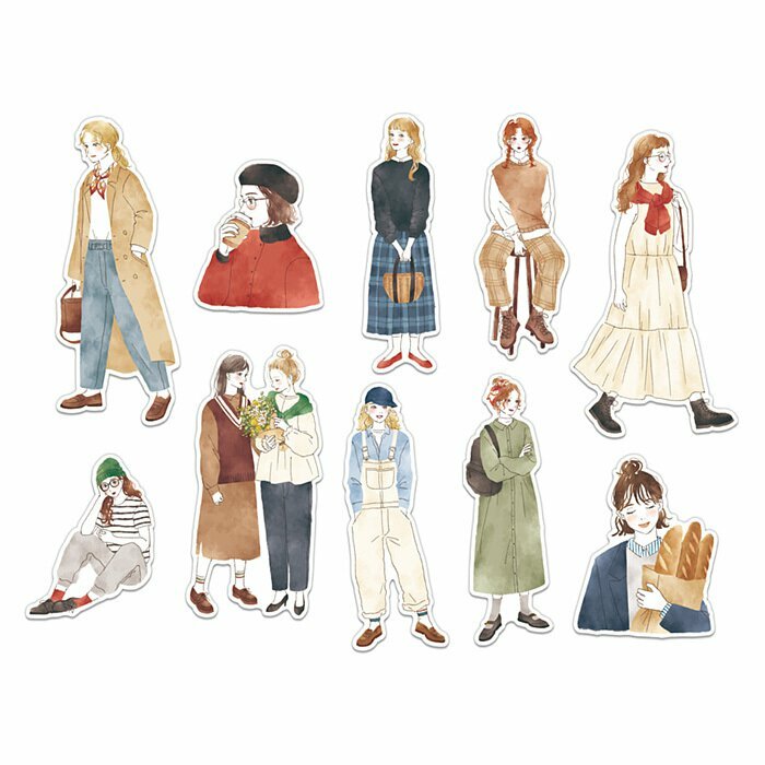 英倫風女孩 Amie系列 40枚貼紙包｜日本Mind Wave
