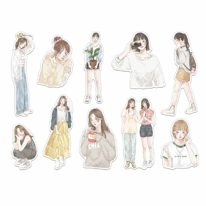漫畫女孩 Amie系列 40枚貼紙包｜日本Mind Wave