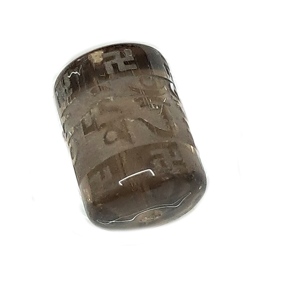 六字真言 轉經輪{茶晶}珠  公分1顆【十方】144412