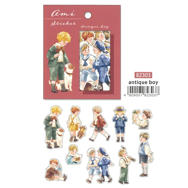 古典男孩 Amie系列 40枚貼紙包｜日本Mind Wave