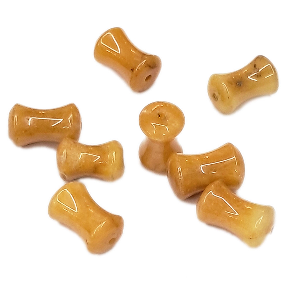 黃玉 細腰 珠 0.7*1.2公分1顆【十方】119397