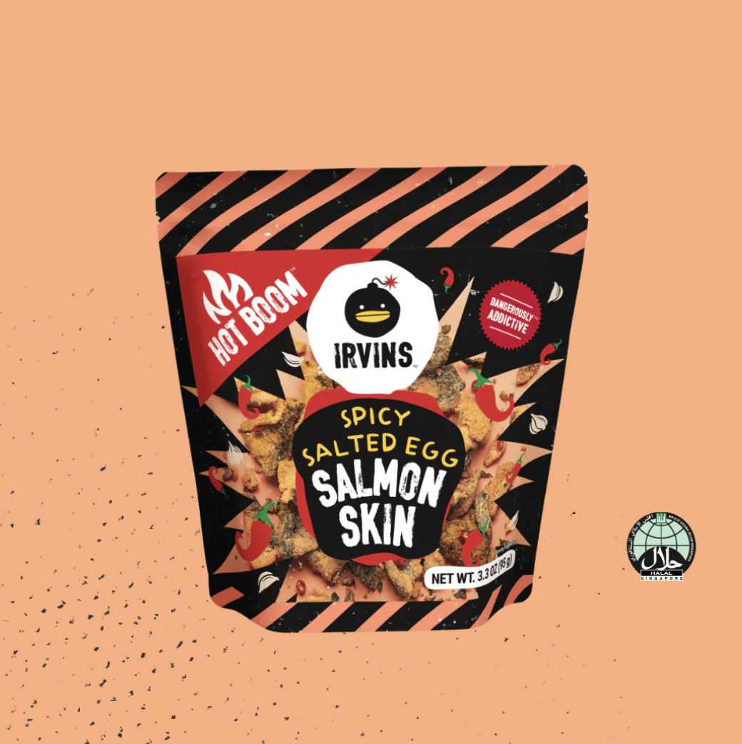 Irvins 香辣鹹蛋三文魚皮