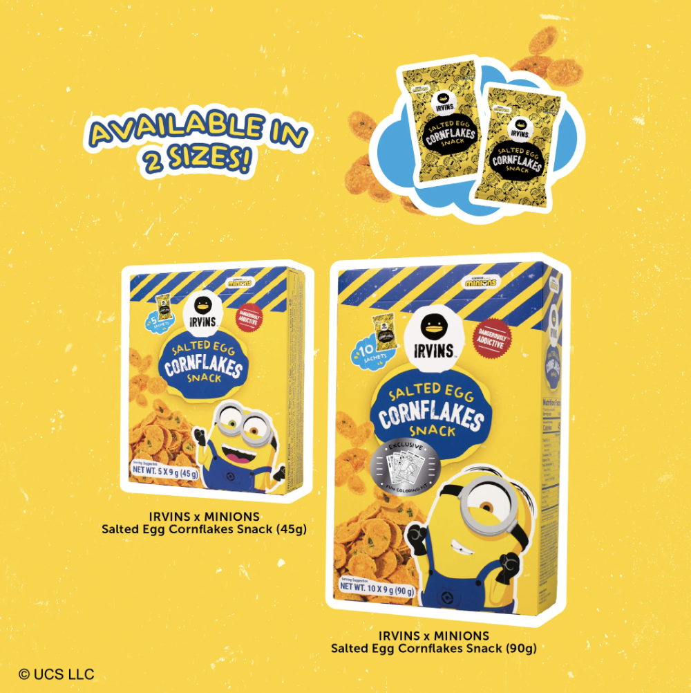 Irvins x Minions Salted Egg Cornflakes Snack with Coloring Kit