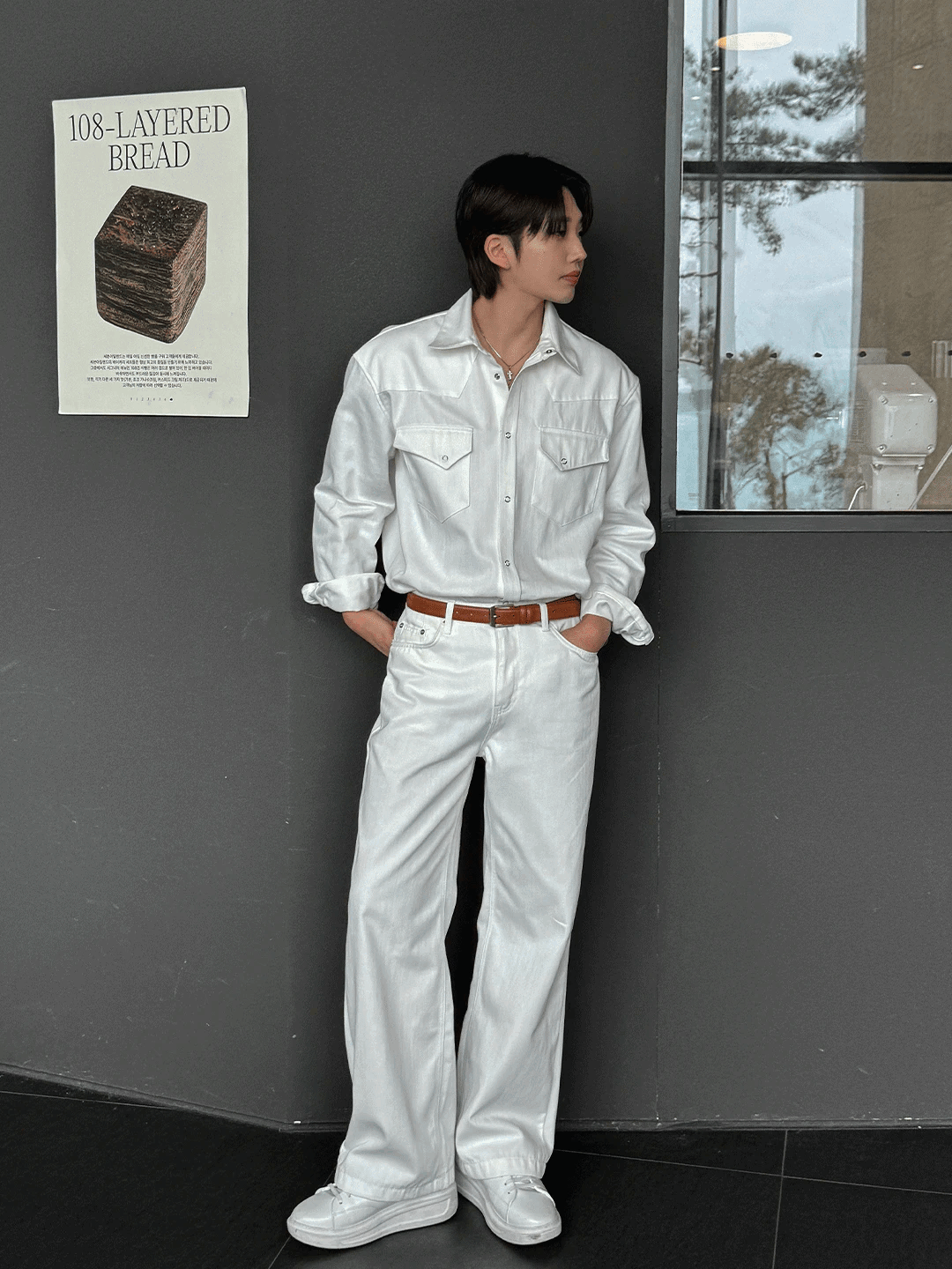 Freck 牛仔直筒寬褲