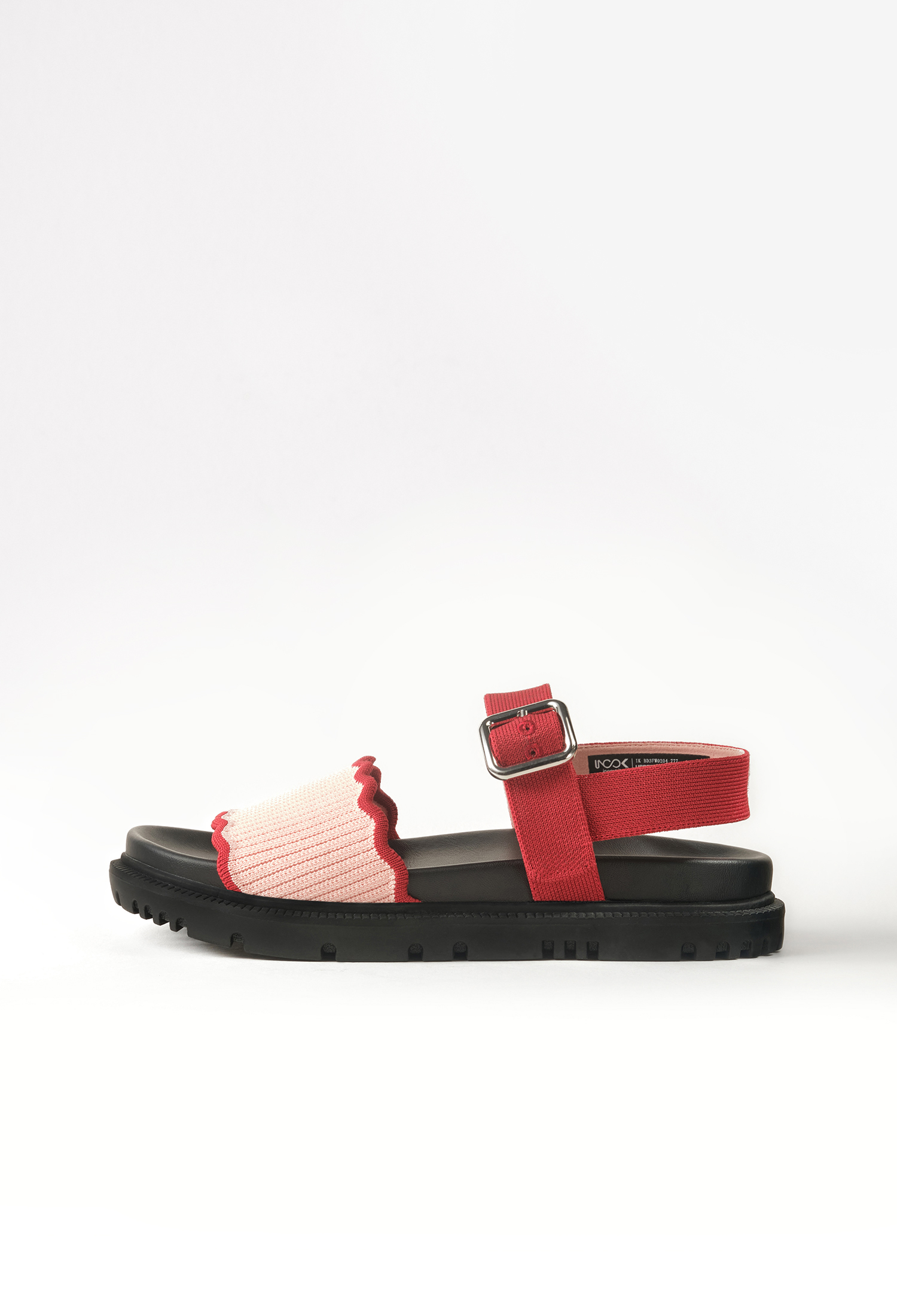 貝殼厚底涼鞋 紅粉