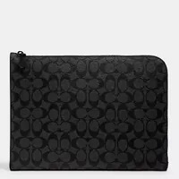 [S] COACH QB/CHARCOAL C3144 L ZP PRTFLIO SIG, 195031189579 (SCO1179)