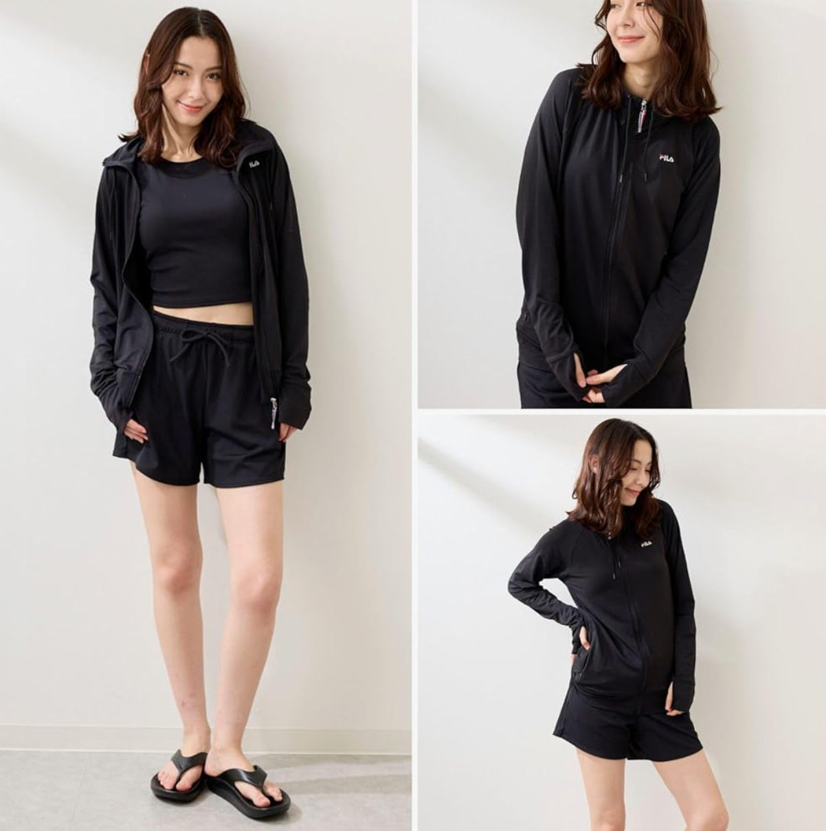 【預購】J0409901 FILA 女款防晒衣 黑色S碼