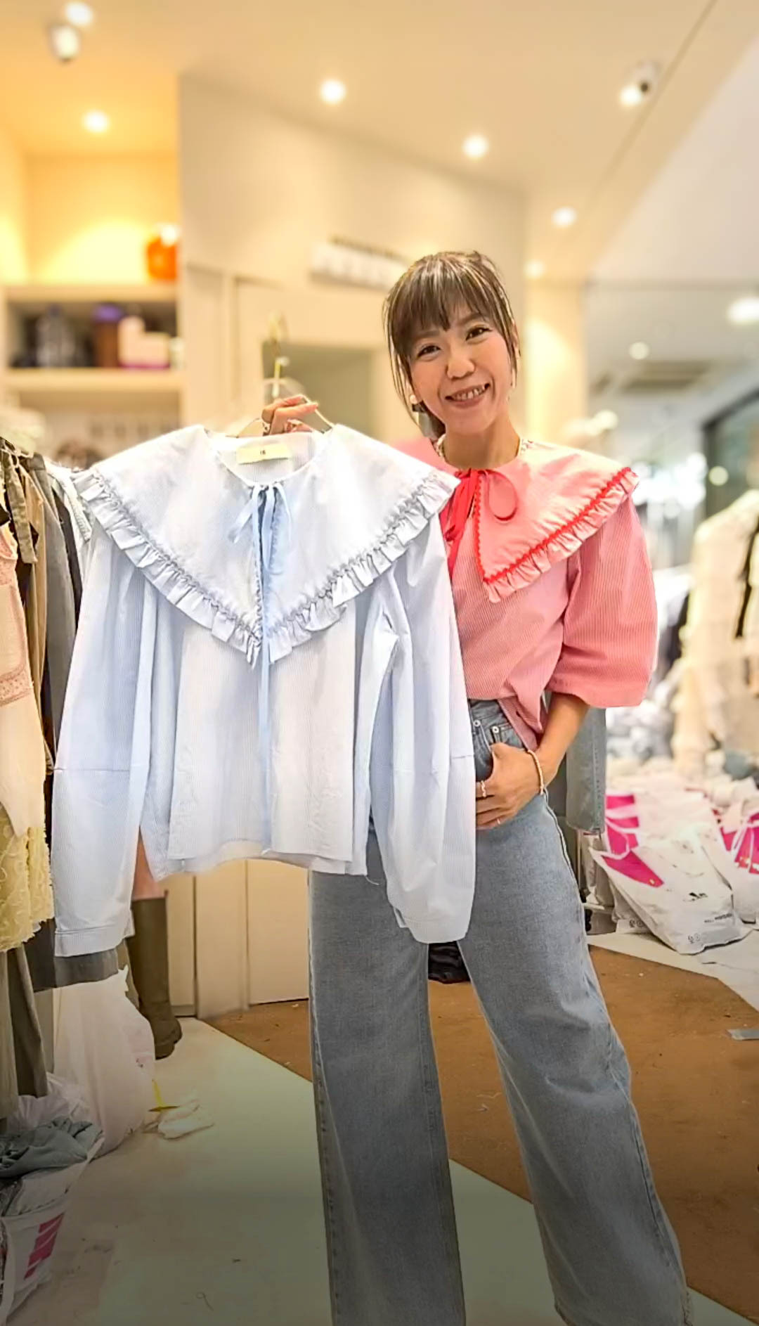 PM_K2104  ▶️細條紋長袖上衣 👉B:110cm L:56cm👈