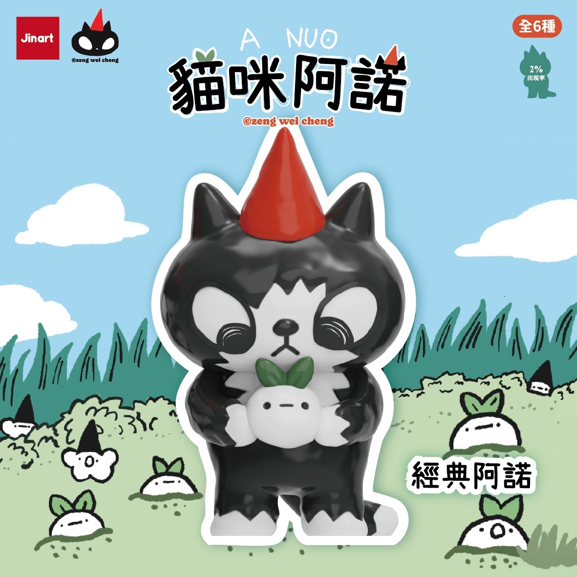 【現貨/盲抽單售】 Jinart  x 曾偉誠聯名 _ 貓咪阿諾 A NUO✨ (全6款)