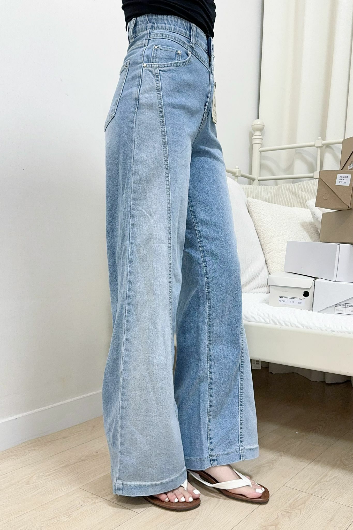 PANTS#7128🤍輪廓彎刀牛仔褲