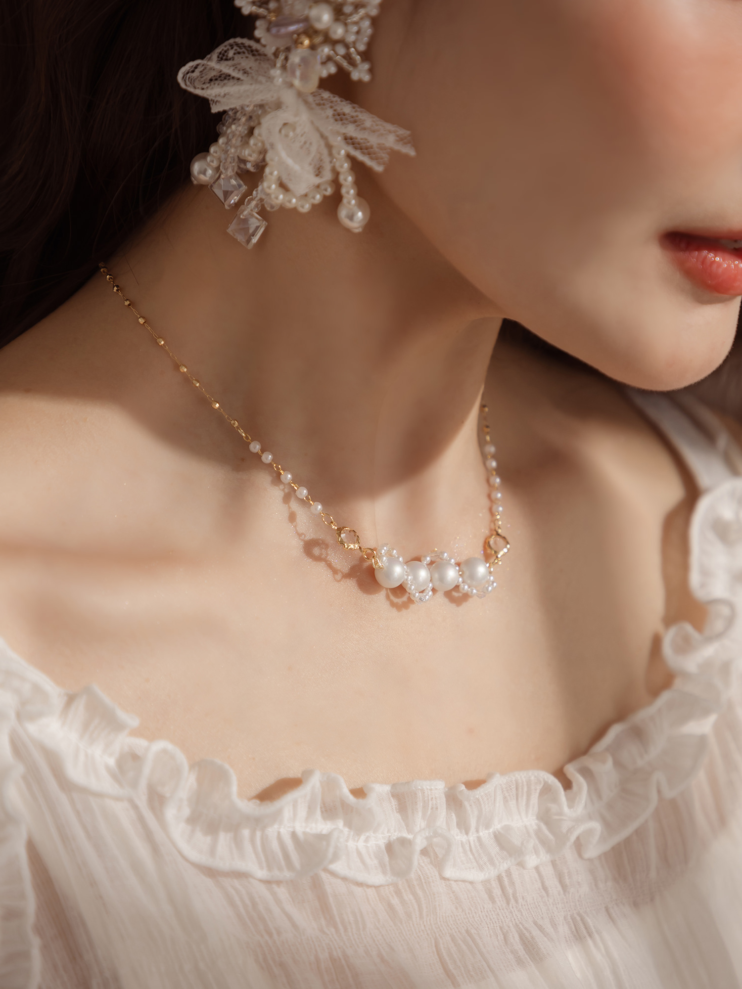 山丘打卡。MUCHAT手作14KGP珍珠水晶項鍊