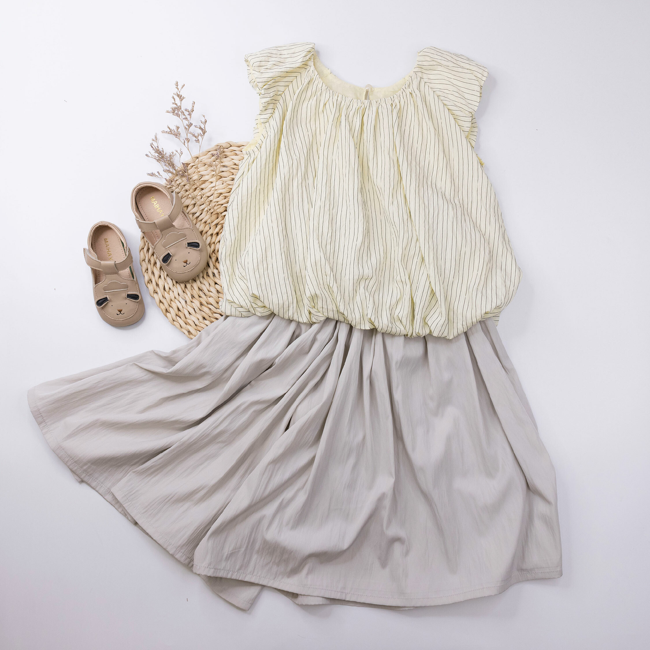 【H50150】知性條紋下鬆緊設計背心/上衣