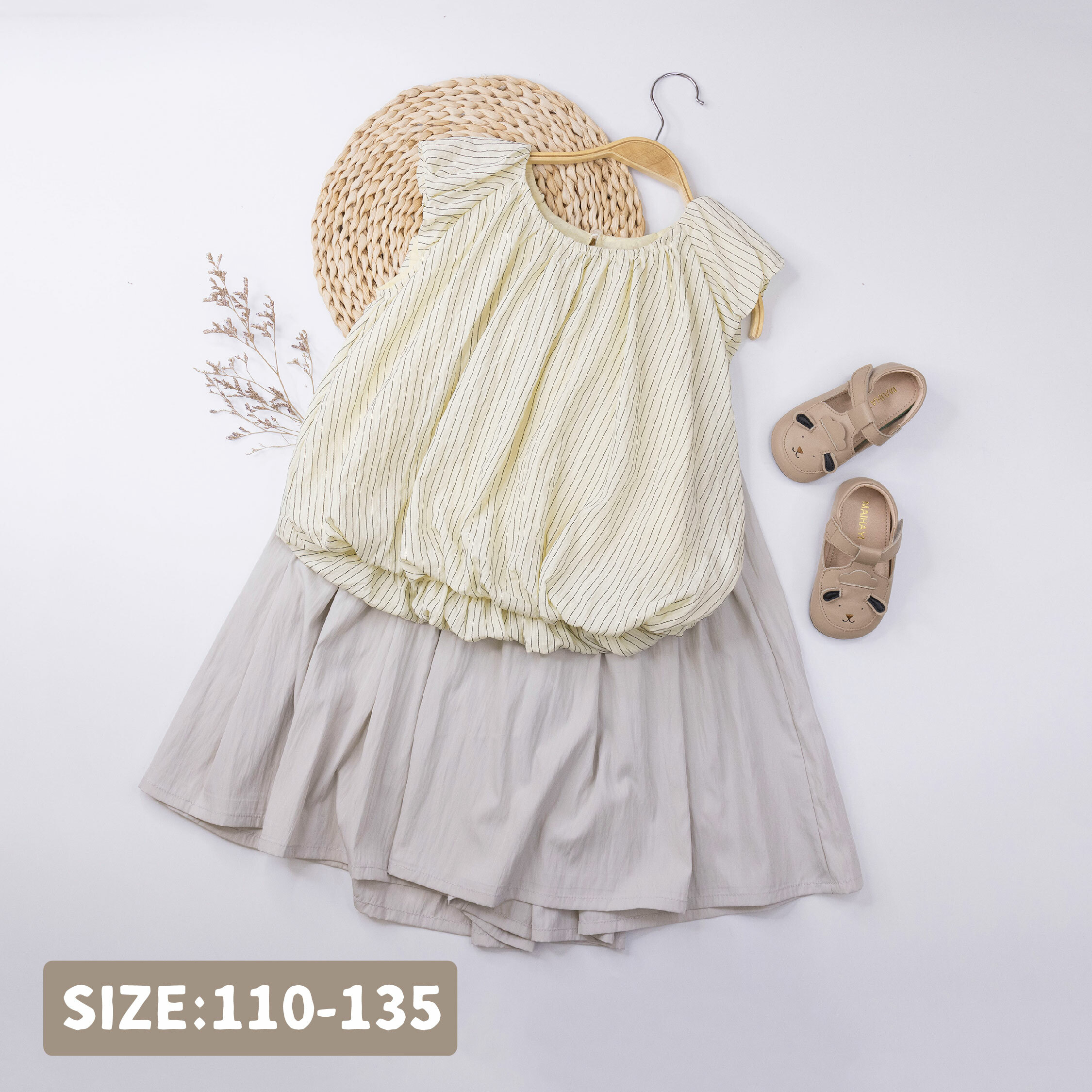 【H50150】知性條紋下鬆緊設計背心/上衣