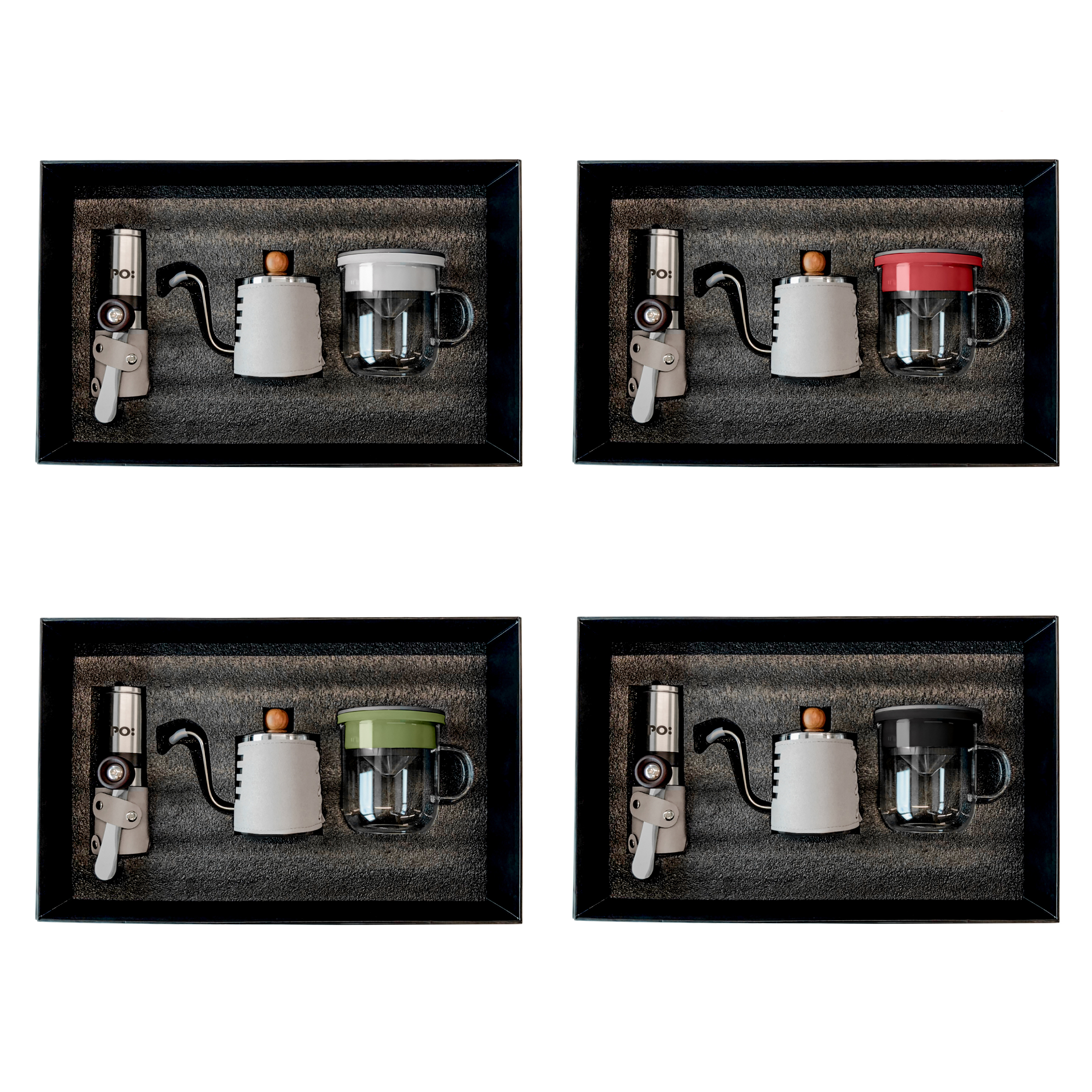 (預購4月底出貨)PO: 丹麥手沖咖啡三件禮盒組2.0(咖啡壺-共2色/玻璃杯350ml-共4色/咖啡磨2.0)