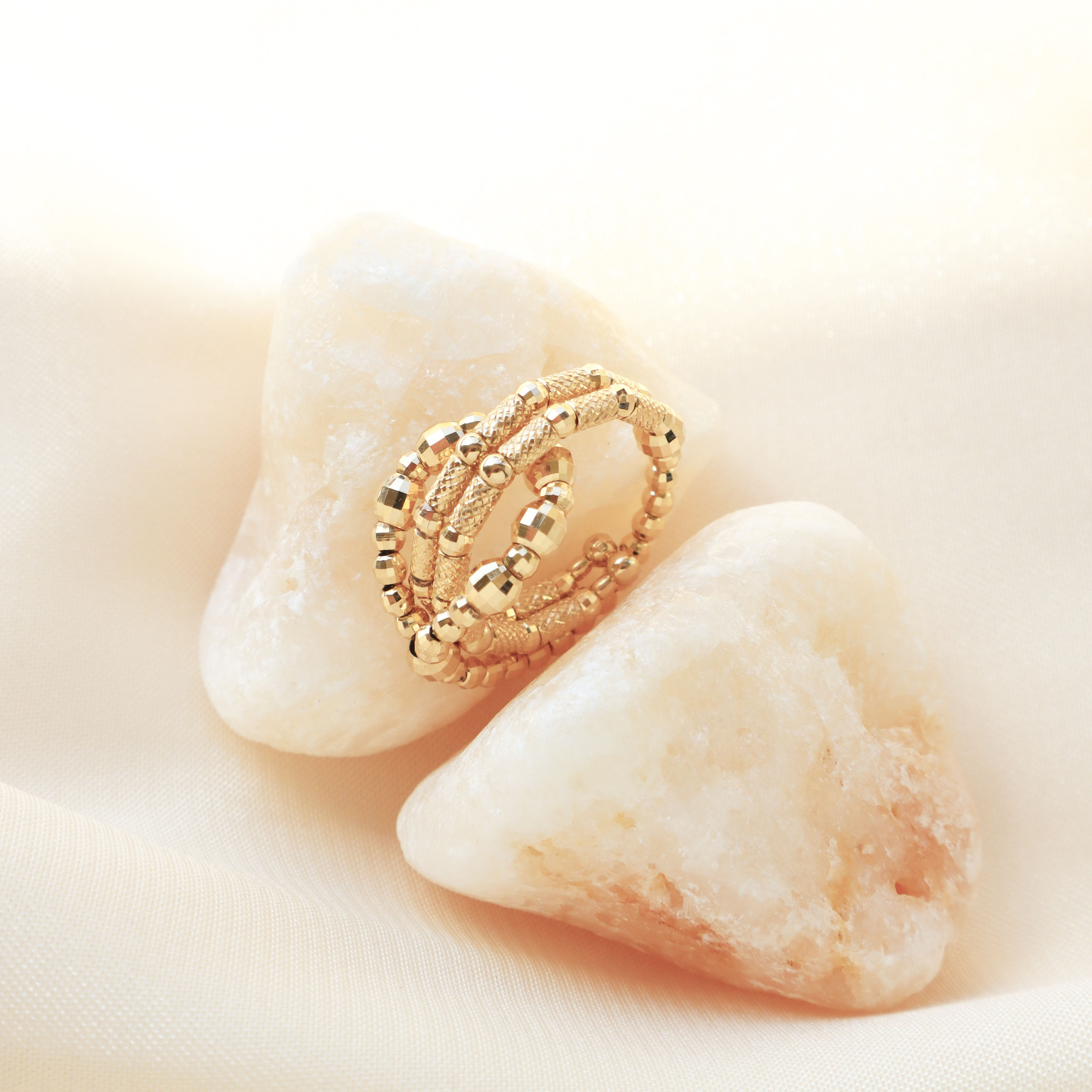 18K/日本設計款系列-交錯金緻戒指