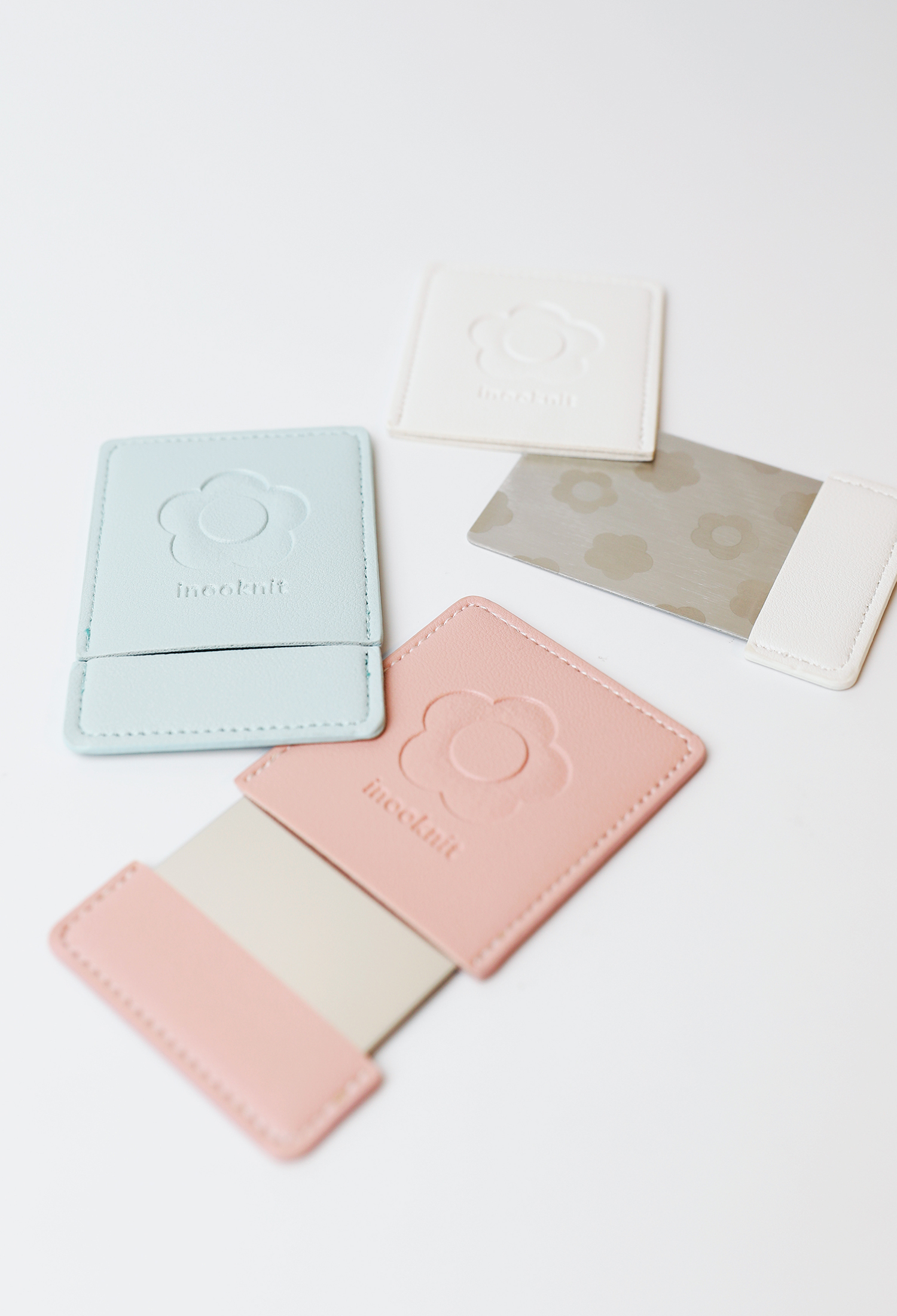 品牌小花隨身鏡  藍色