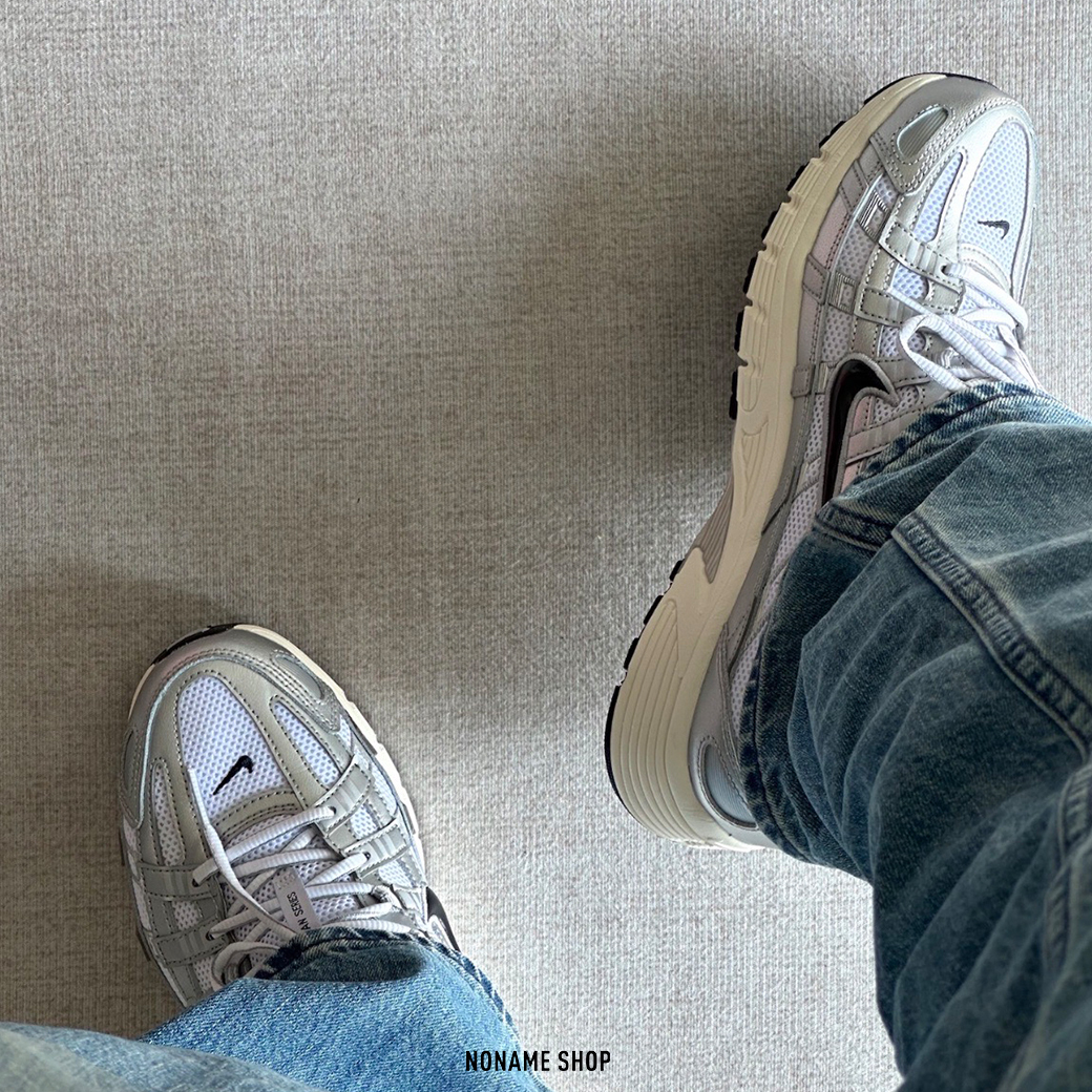 NIKE P-6000 WHITE METALLIC SILVER 奶油底 液態銀 銀色黑勾 (男/女同款)