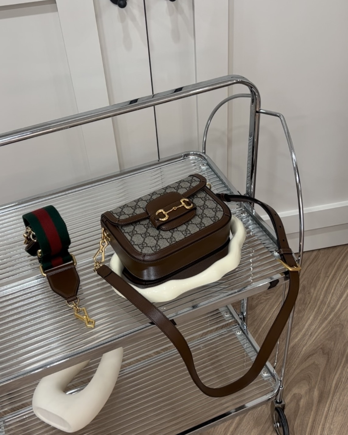 GUCCI｜HORSEBIT 1955迷你馬鞍包 棕色老花