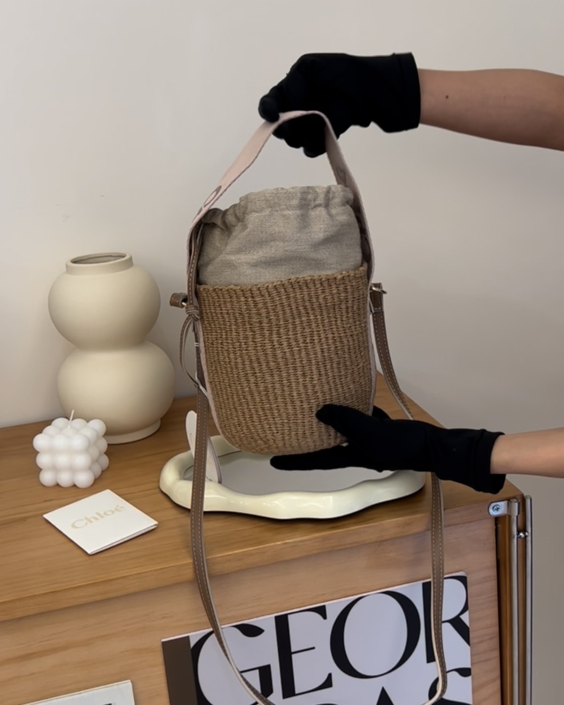 CHLOE｜WOODY小號水桶包 胭脂粉