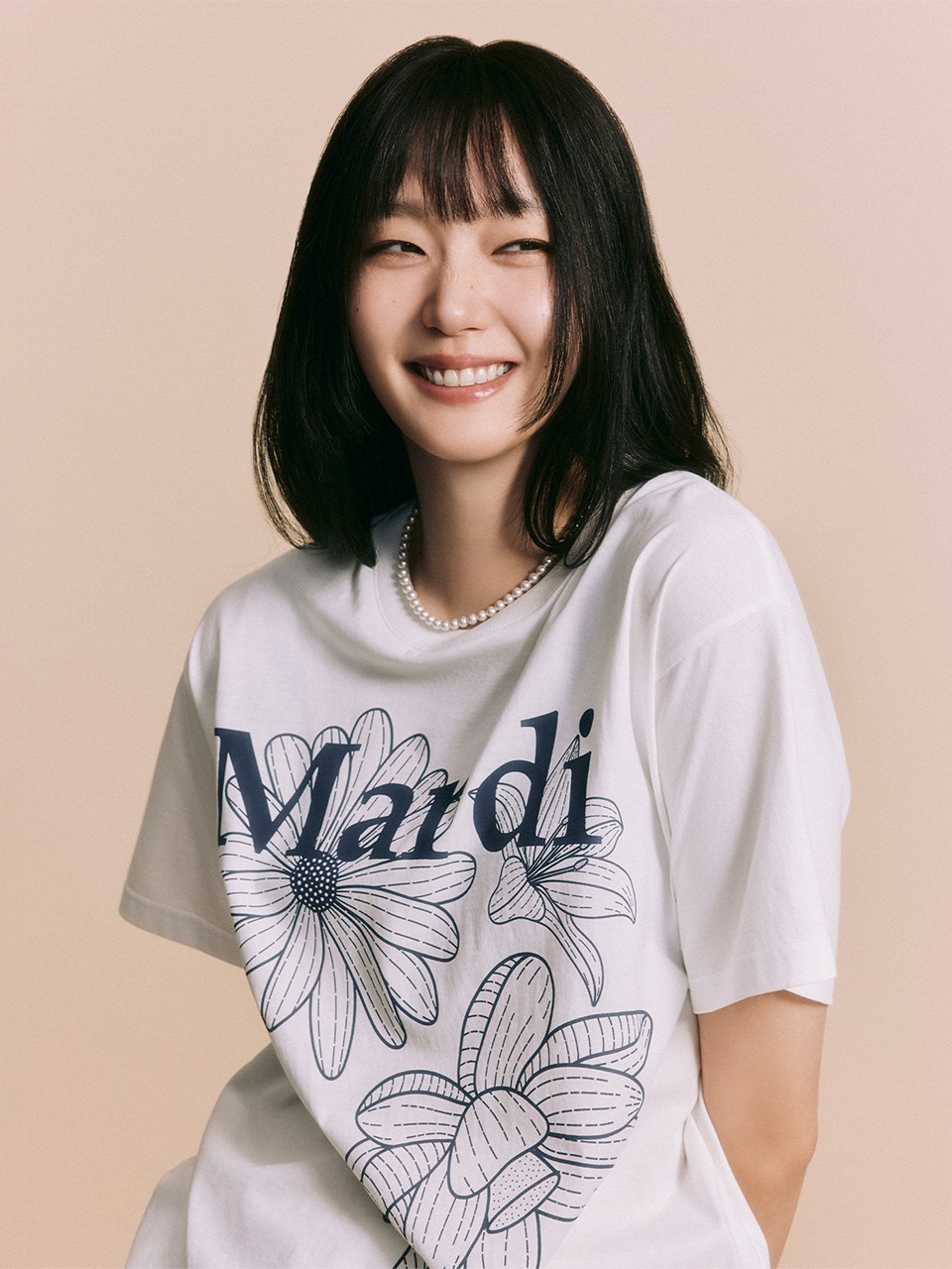 一般款 🇰🇷 韓國 MARDI MERCREDI TSHIRT TRIPLE FLOWER 金高銀同款 三重花 花花 短T 短袖 夏天 / 現貨