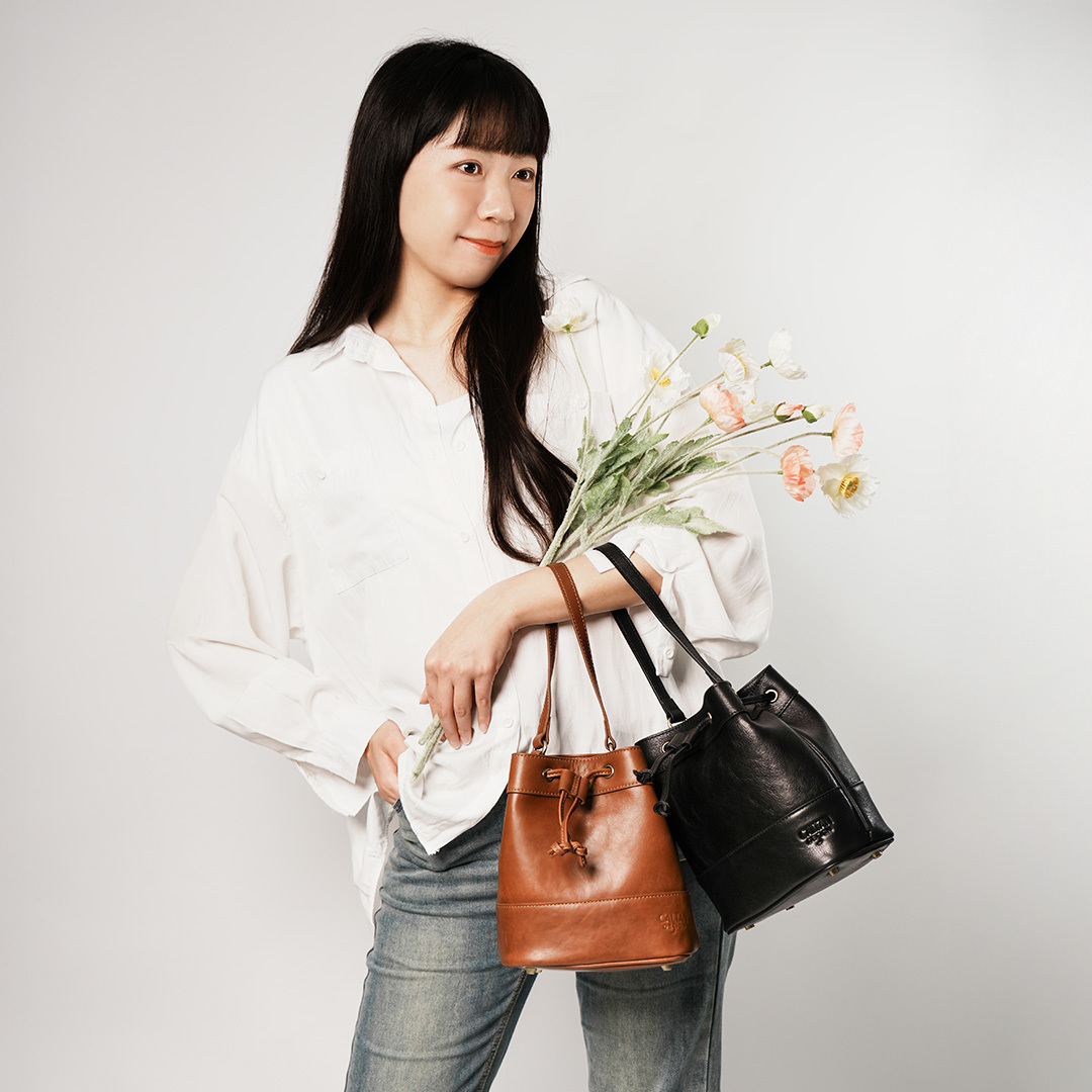 真皮兩用小水桶包-兩色(234011)