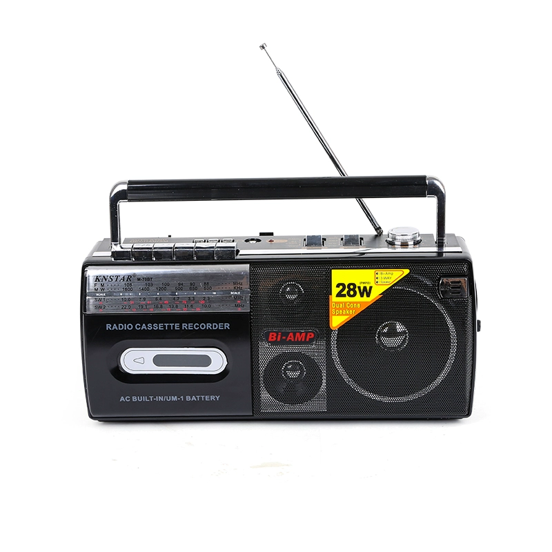 美國新式藍牙 USB 復古錄音卡帶播放機 / 手提收音機 II 支持轉錄功能 35cm