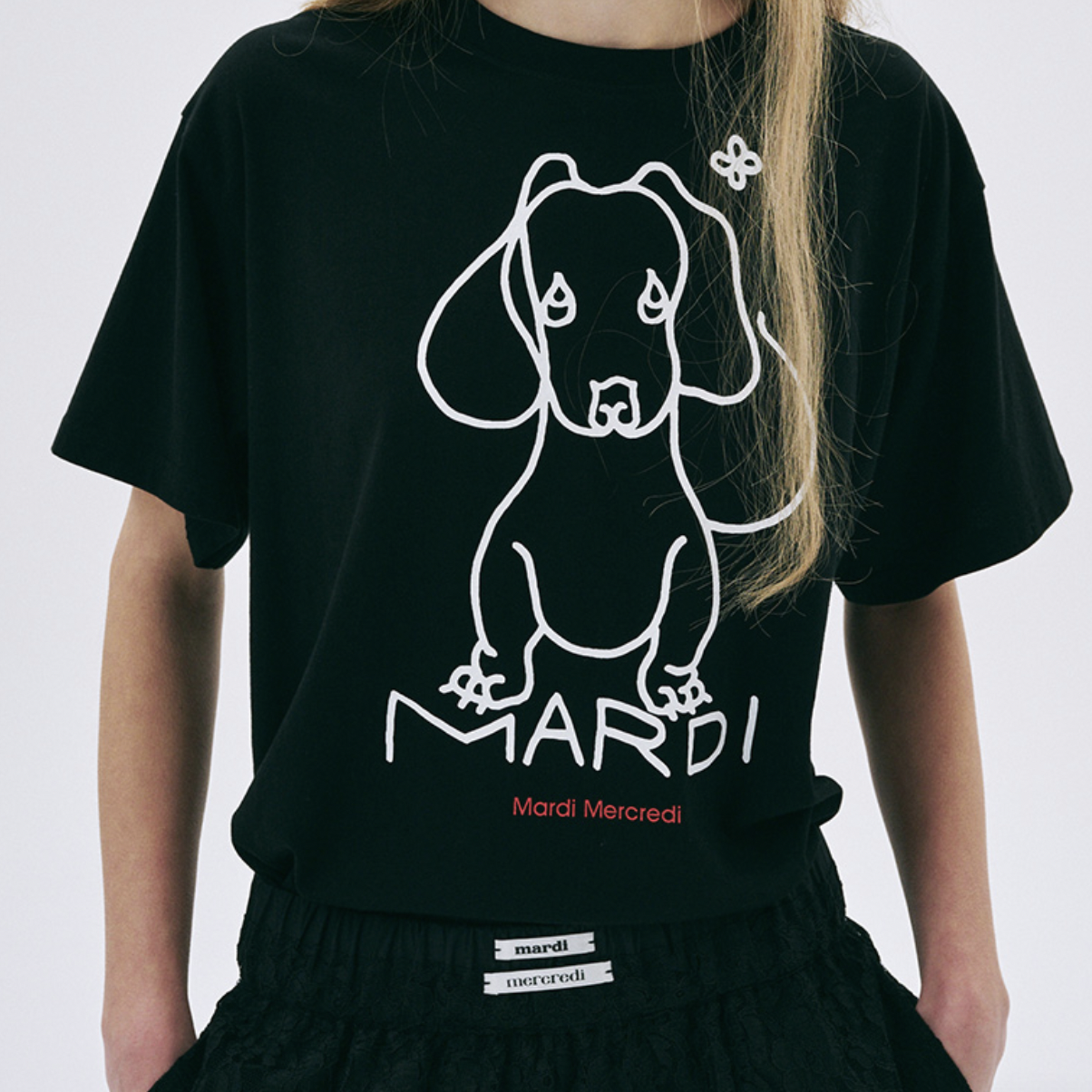 一般款🇰🇷 韓國MARDI MERCREDI TSHIRT DDANJI CH.02 線條畫狗狗
