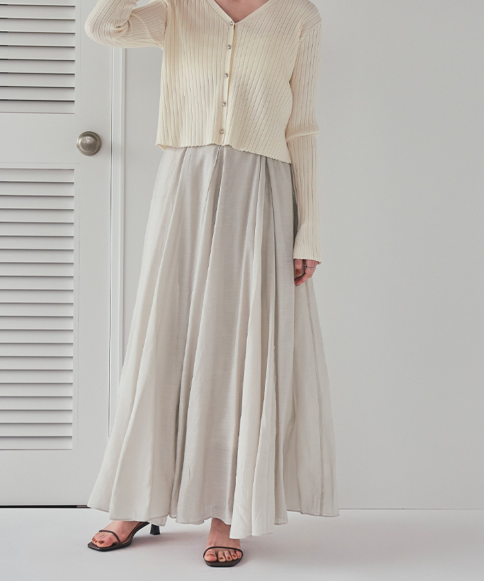 titivateシアータックボリュームスカート淺灰S（AFXP4320）