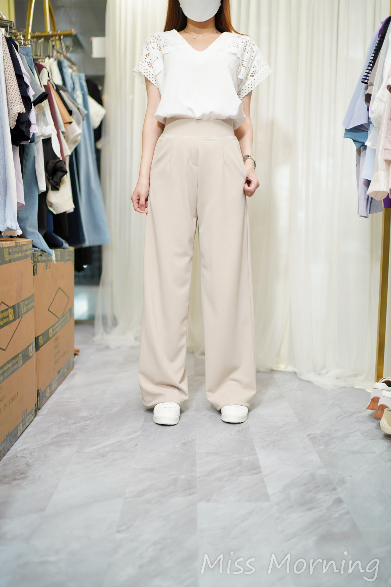 通爽免燙棉麻上衣(14518)&6cm太包肚腩直腳(33925)