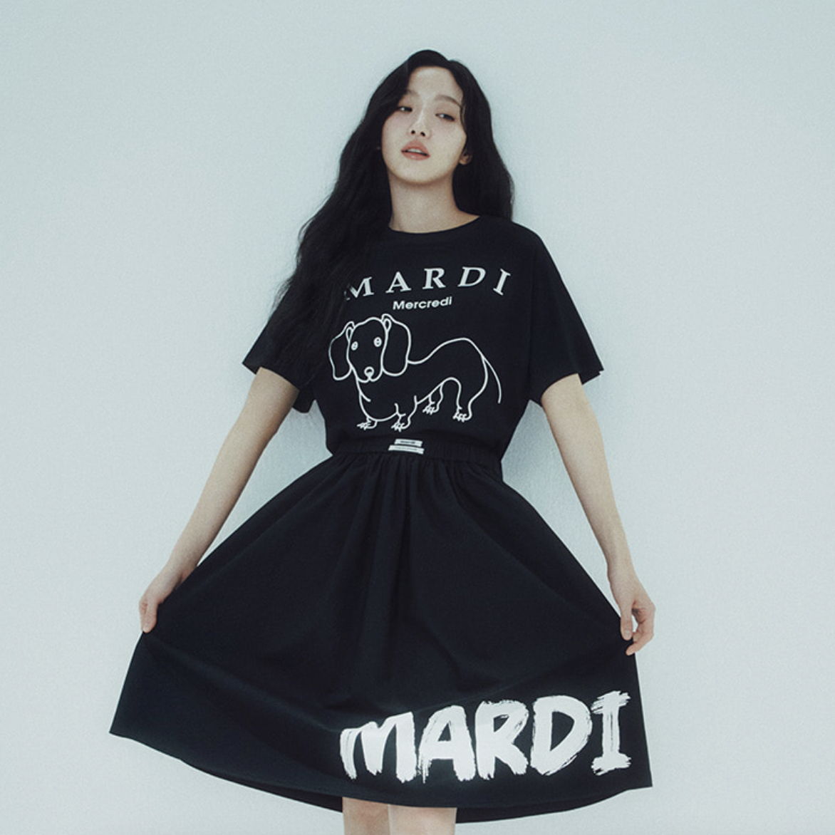 一般款 🇰🇷 韓國 MARDI MERCREDI TSHIRT DDANJI CH.06 線條畫 狗狗 臘腸狗 金高銀同款 短T 短袖 / 現貨