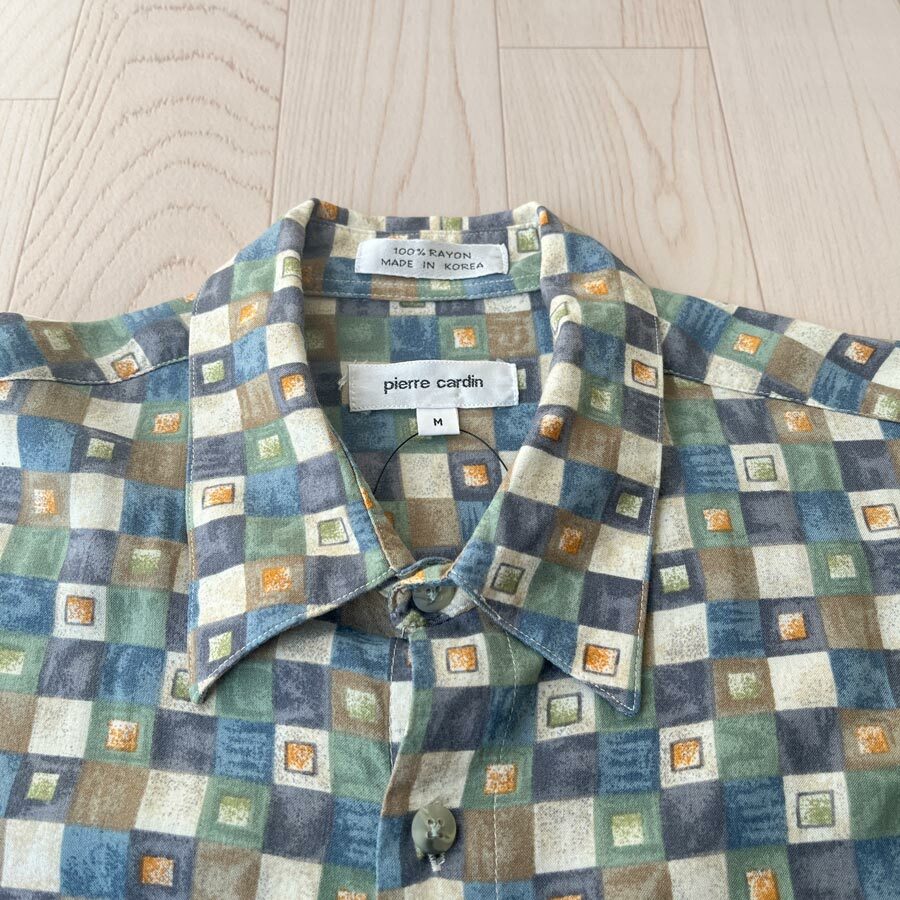 Pierre Cardin冷色系四方格仔短袖恤衫