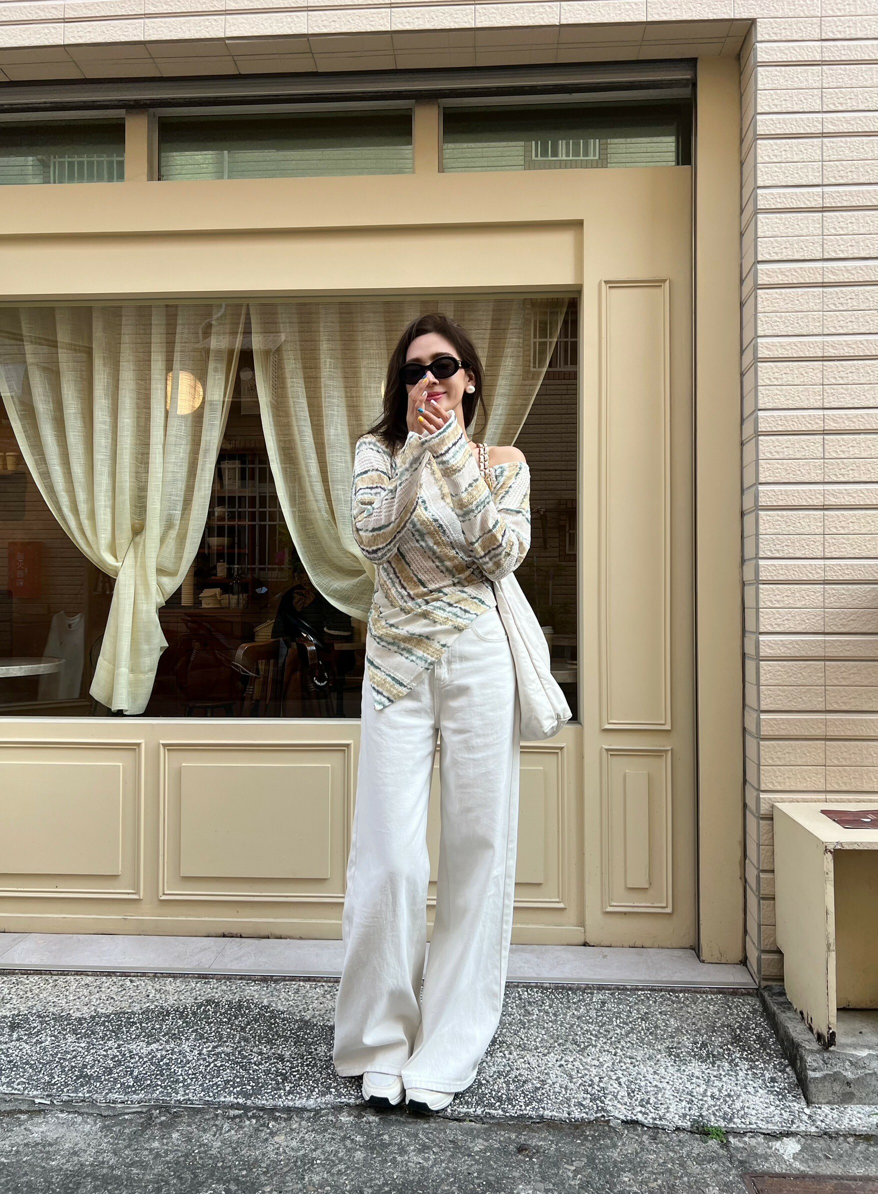 暈染不規則長版針織衫