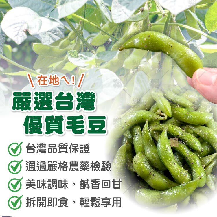 嚴選台灣在地優良毛豆通過嚴格農藥殘留檢驗